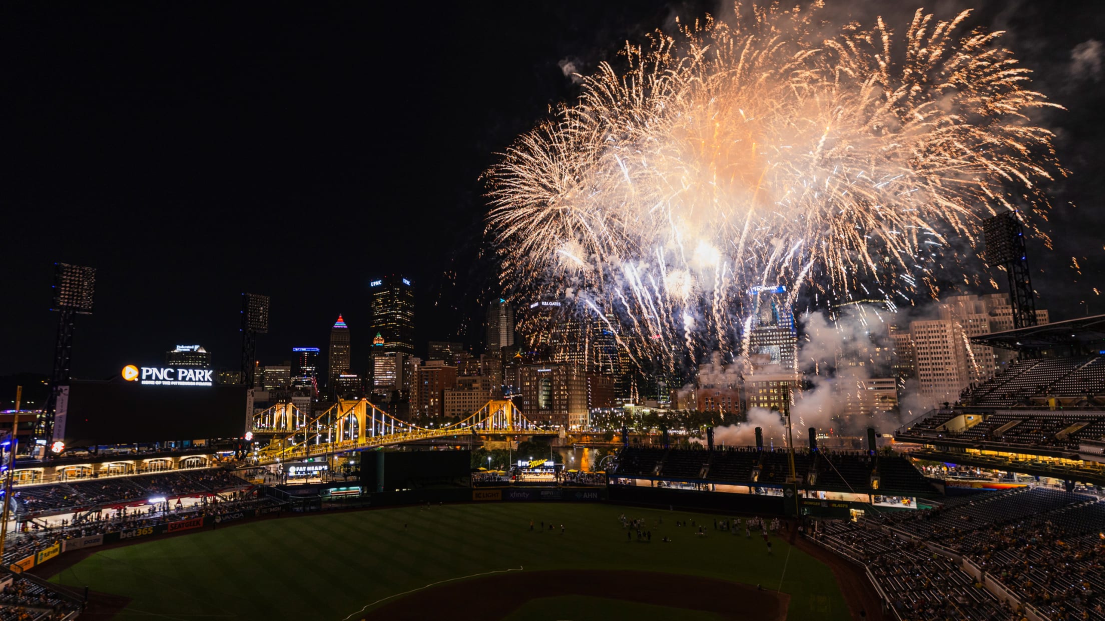 Postgame fireworks show over PNC Park