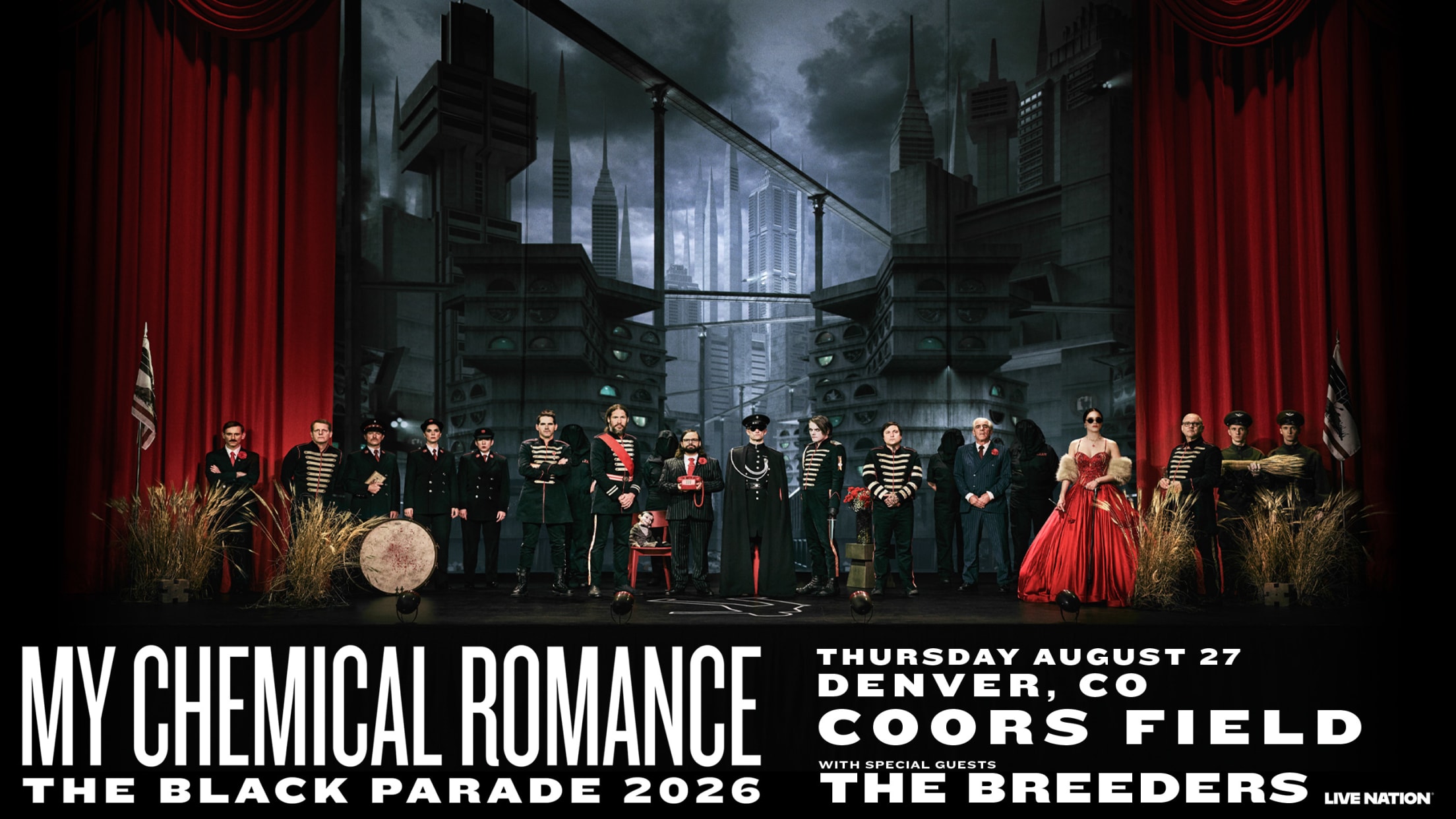 My Chemical Romance - The Black Parade 2026 at Coors Field, Thursday, August 27 with special guest The Breeders.