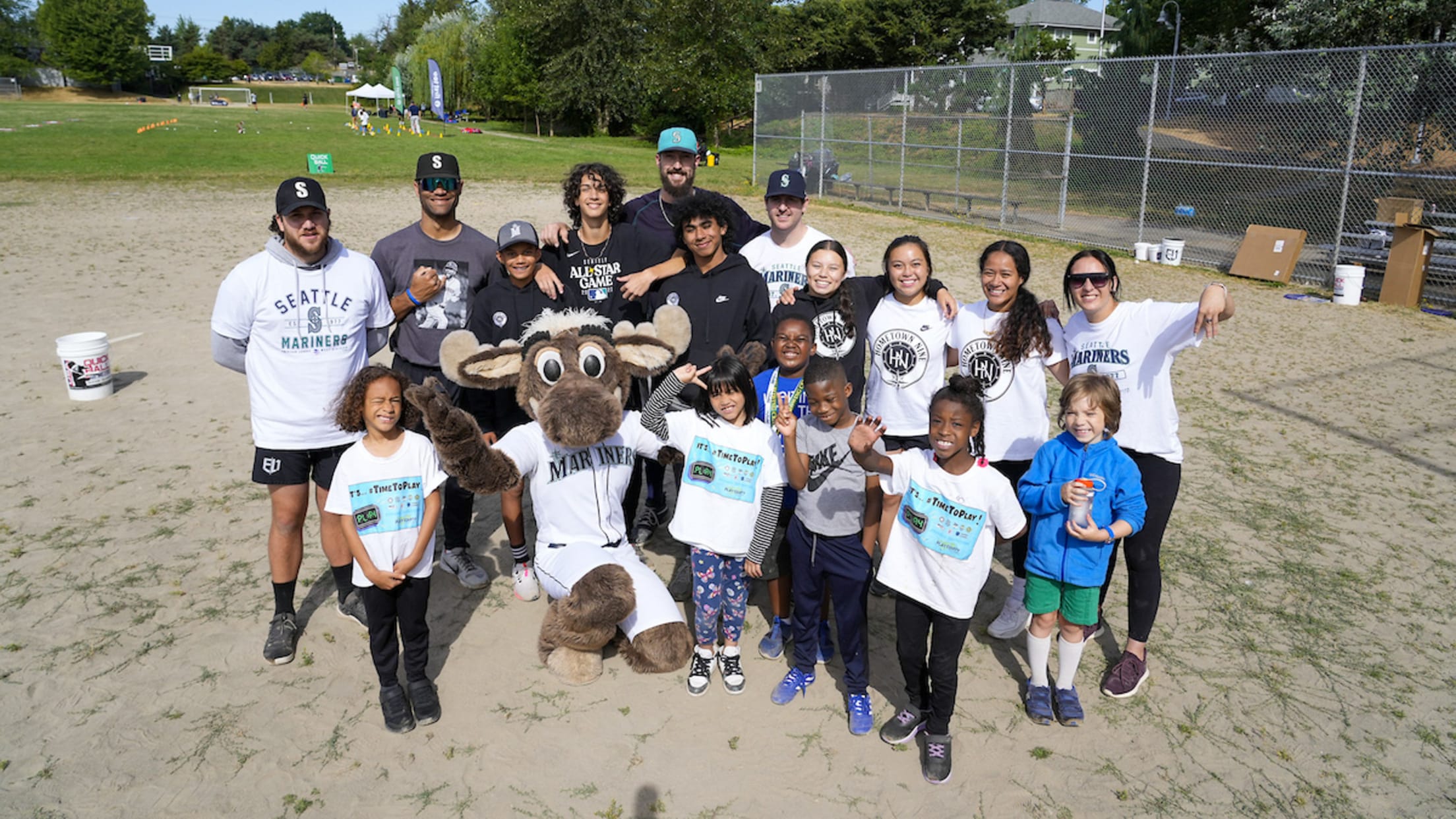 Young children at local baseball field.