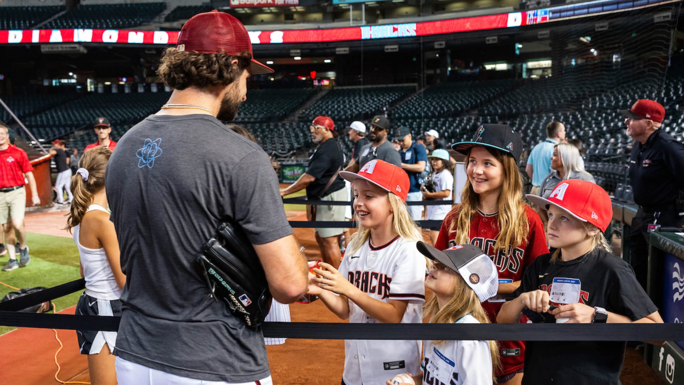 Kids watching Batting Practice - Zac Gallen