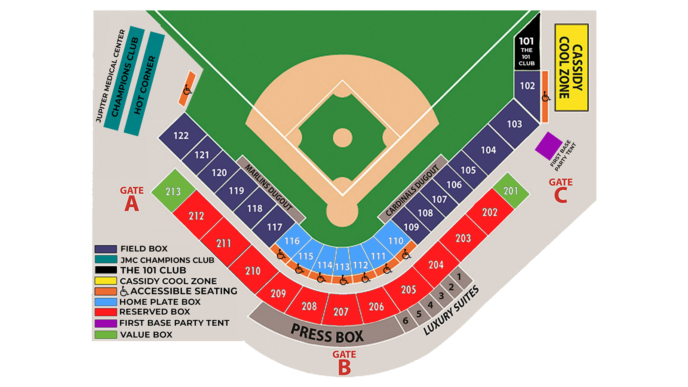 Roger Dean Stadium Seating Map