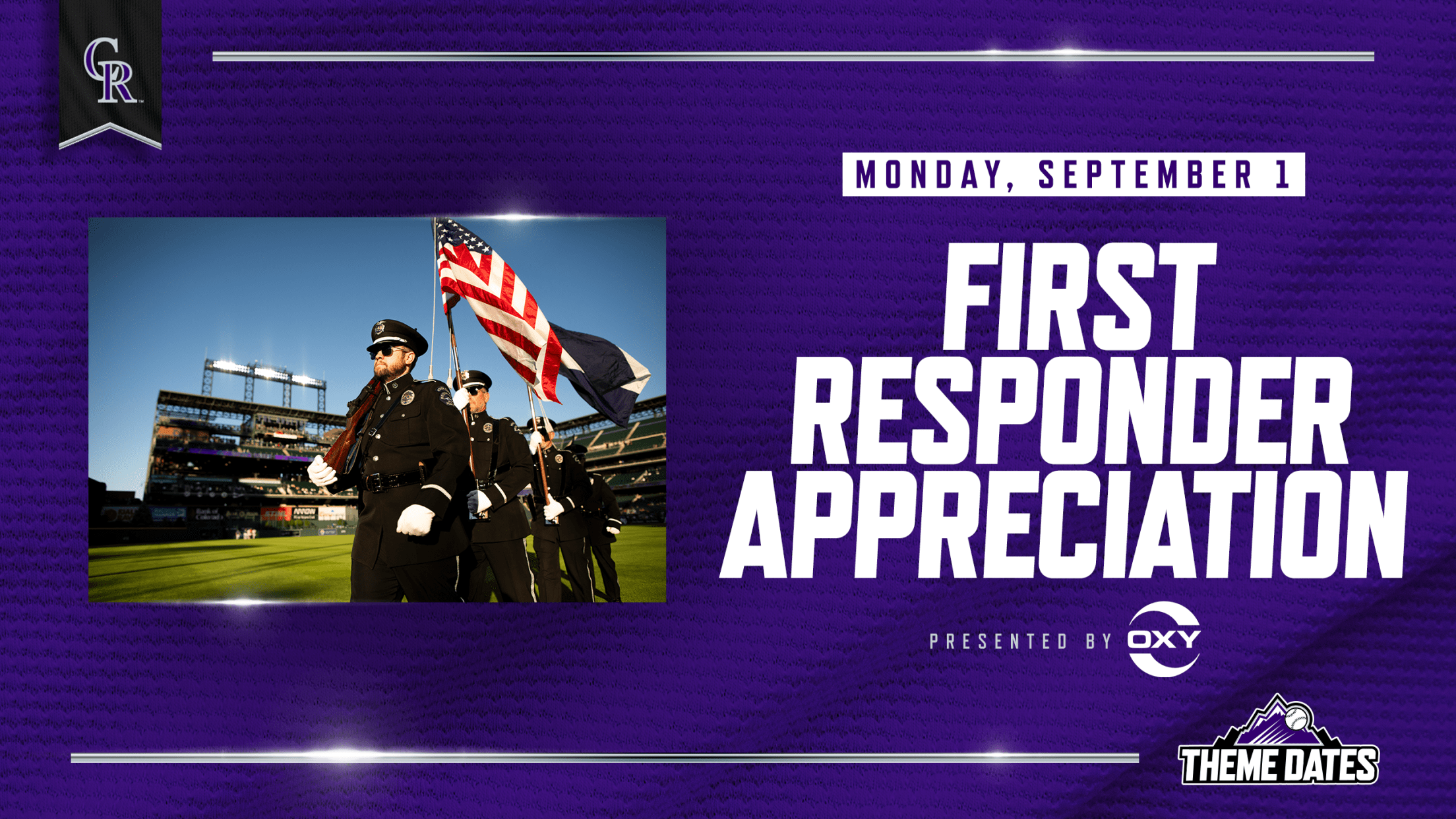 Purchase discounted tickets for First Responder Appreciation Day presented by Oxy on Monday, September 1