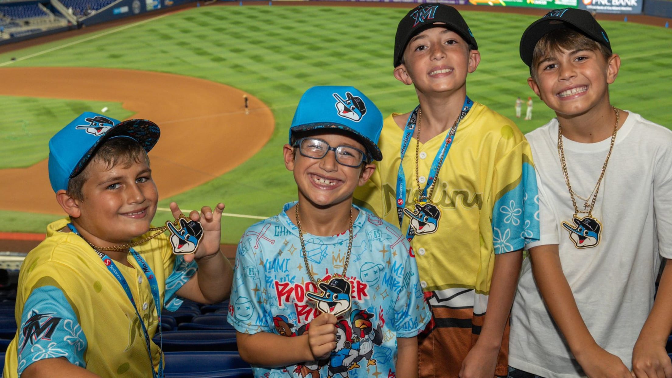 Kids enjoying a Marlins game