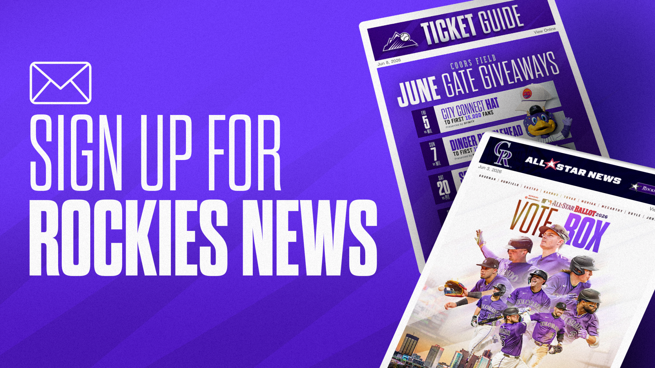 Sign up for Rockies News.