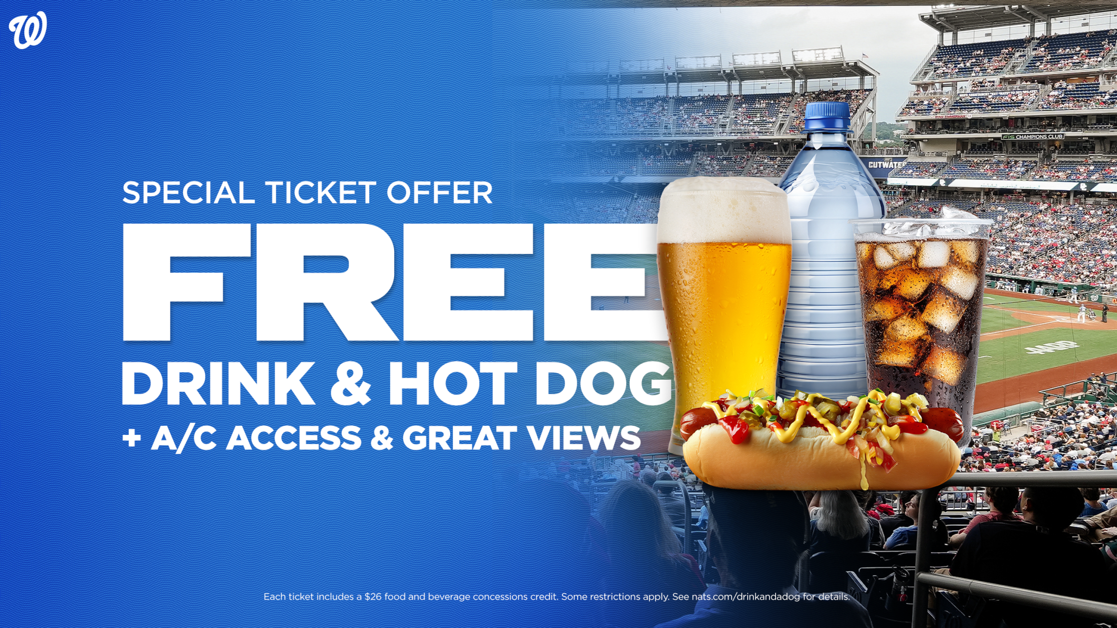 Free Drink & Hot Dog