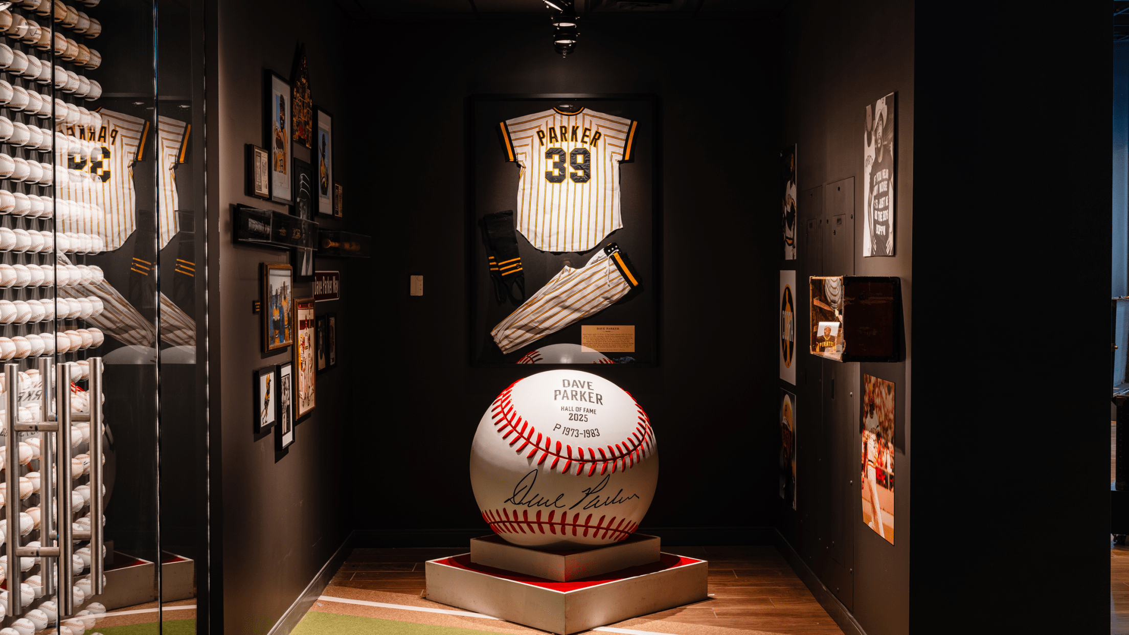 Dave Parker memorabilia inside Legacy Hall