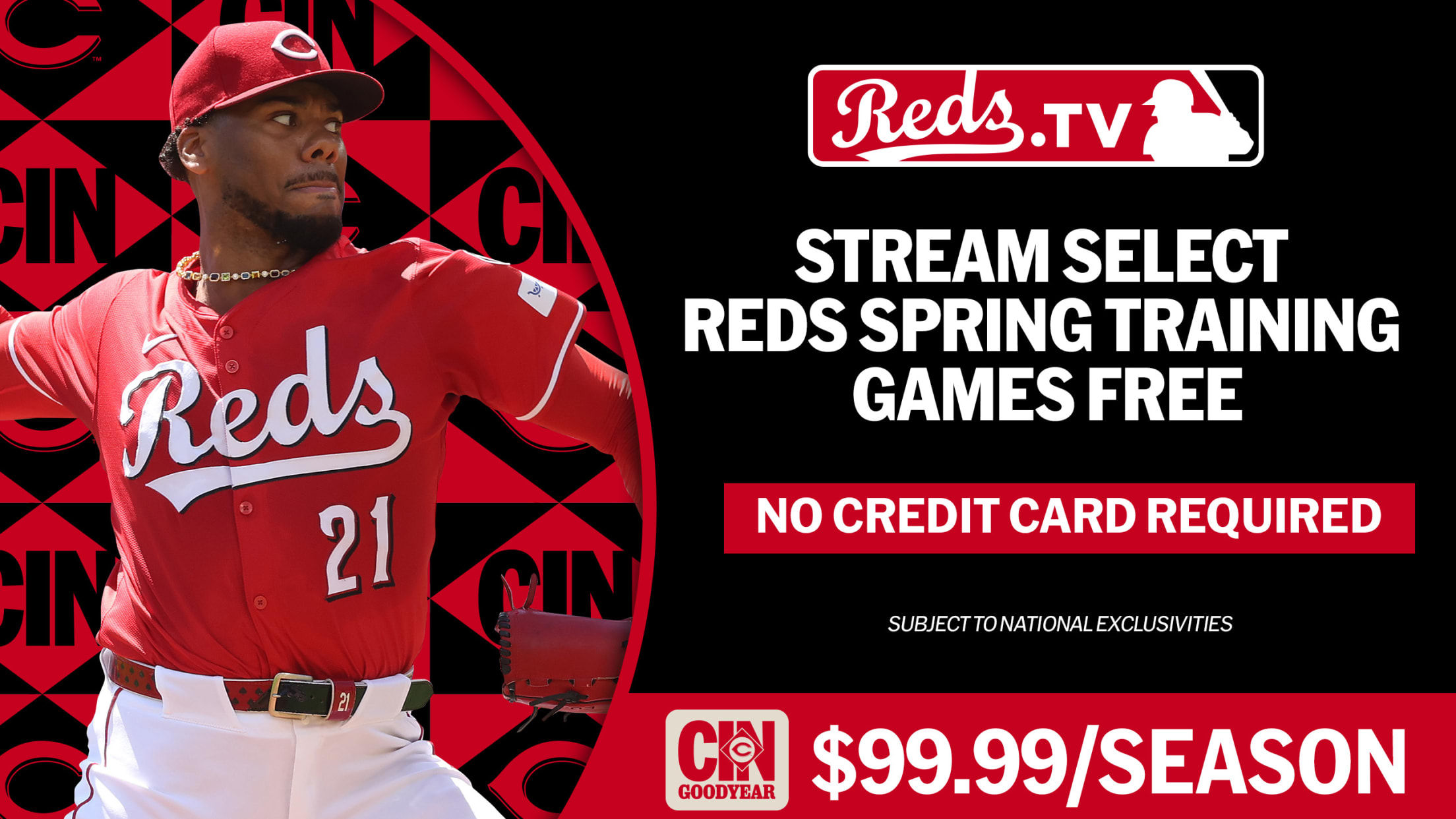 Reds.TV Stream select Reds spring training games free