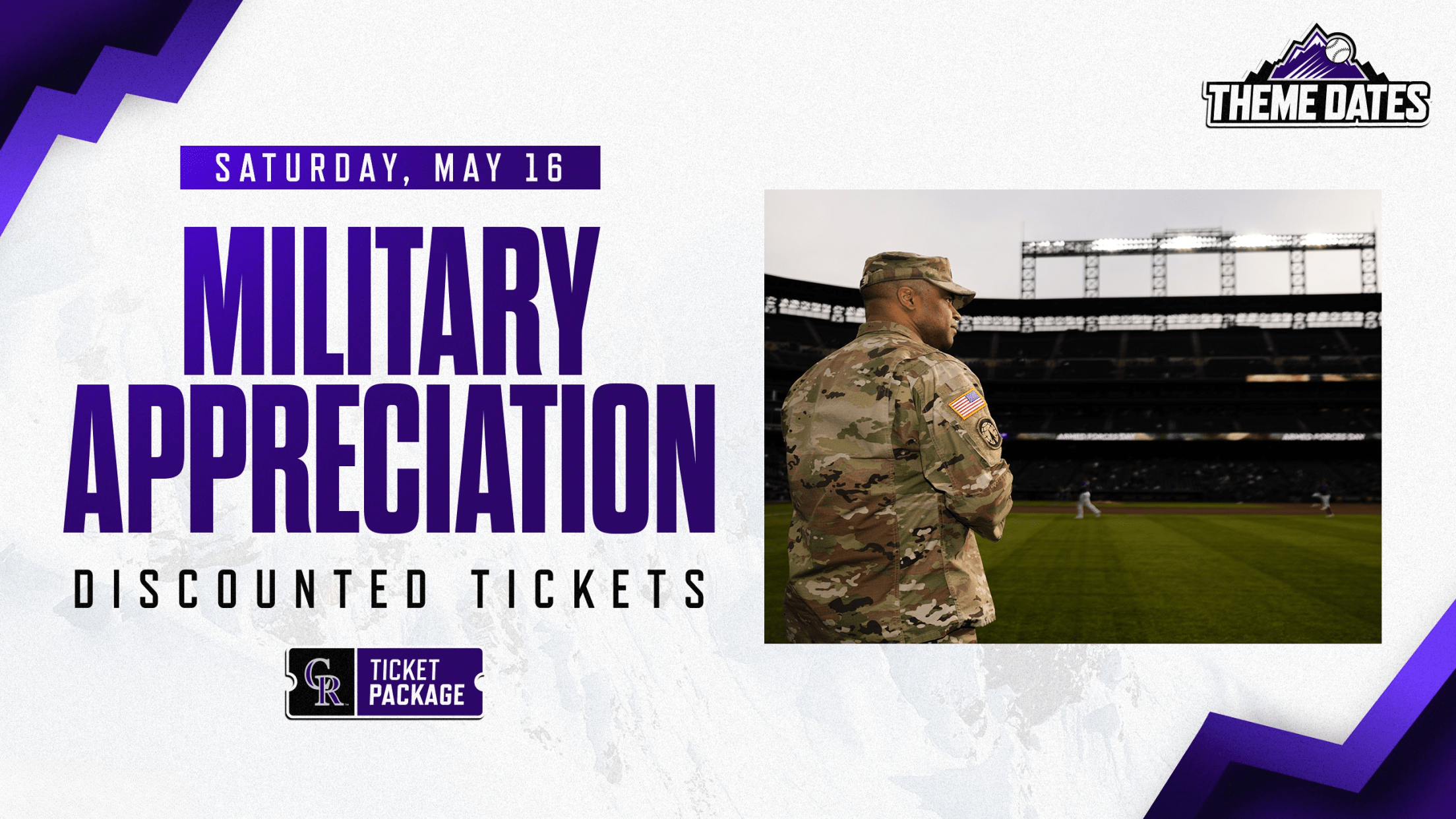 Purchase Military Appreciation Day discounted tickets on Saturday, May 16