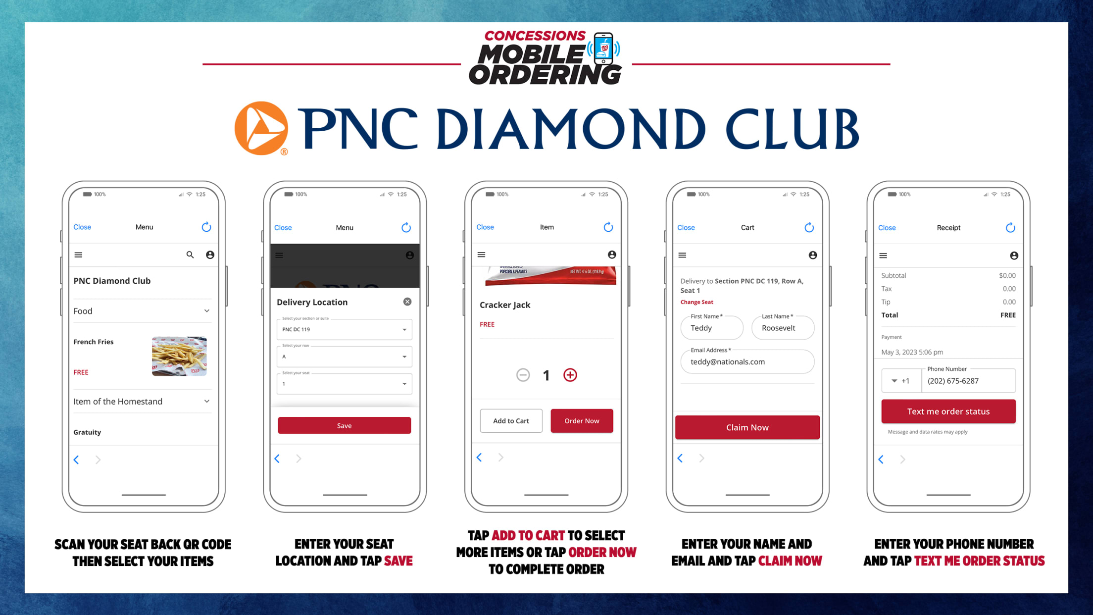 Mobile Ordering - PNC Diamond Club