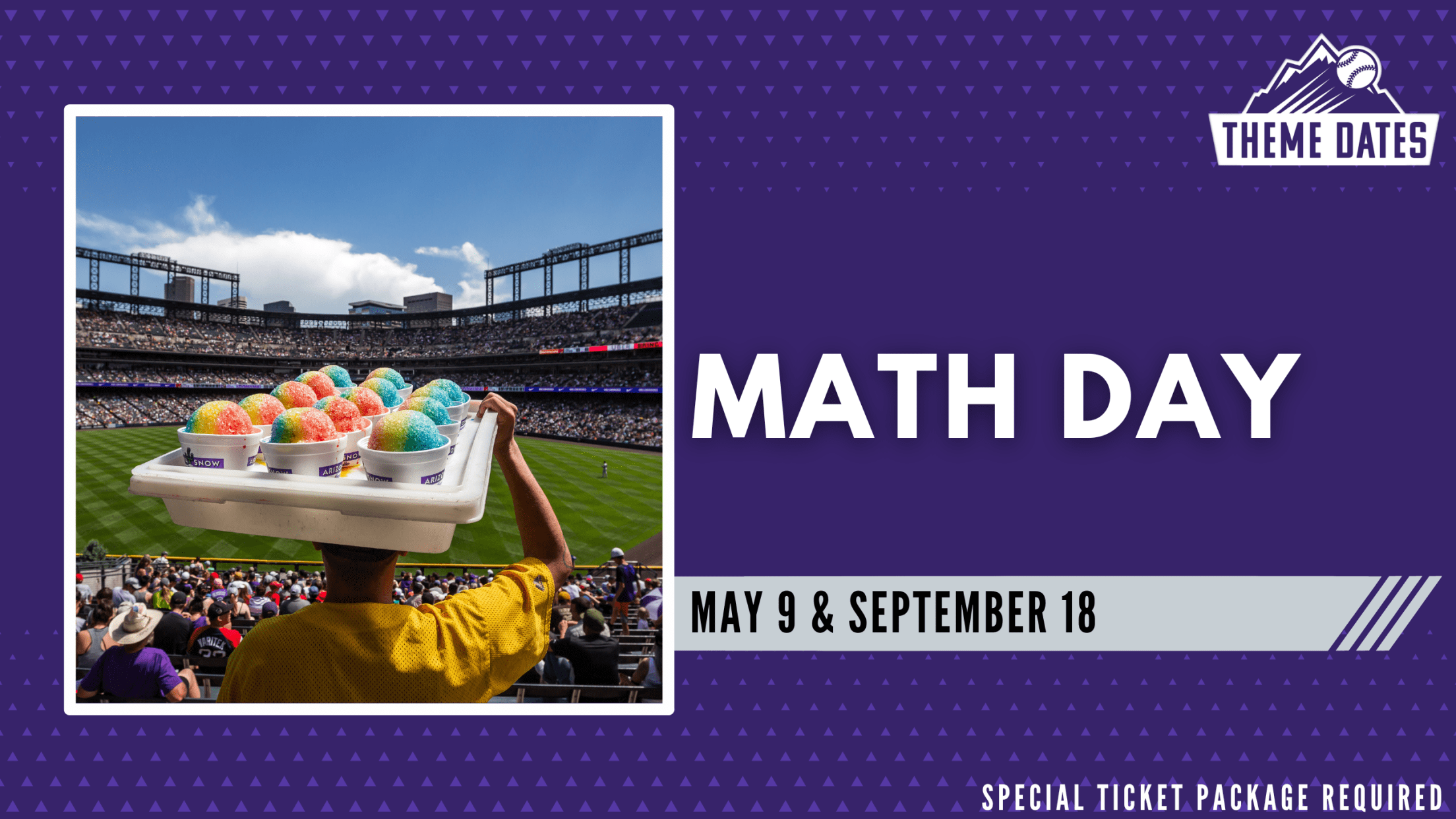 Colorado Rockies Math Day with Educational Curriculum on Thursday, May 9 and Wednesday, September 18