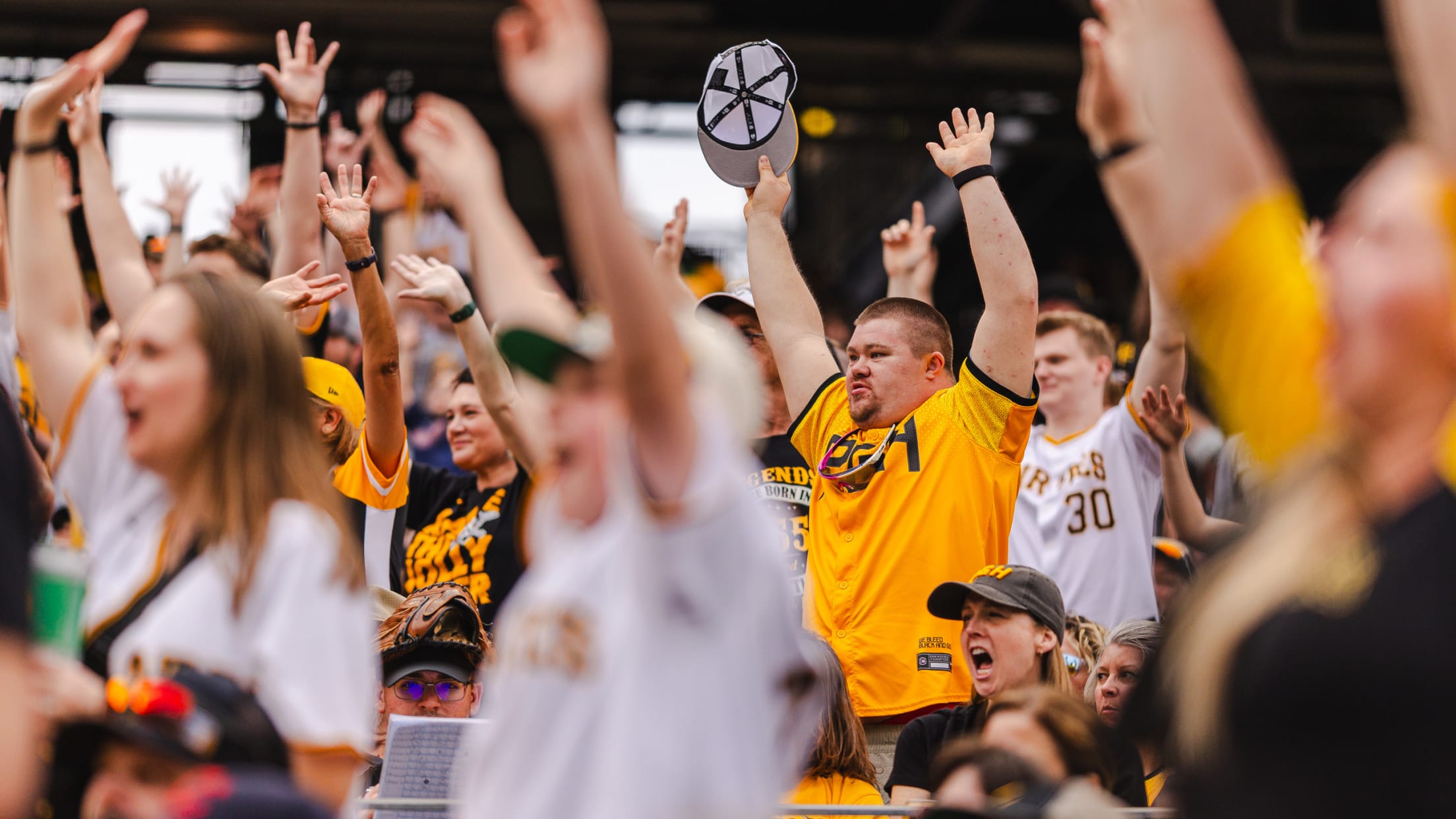 Pirates fans celebrating