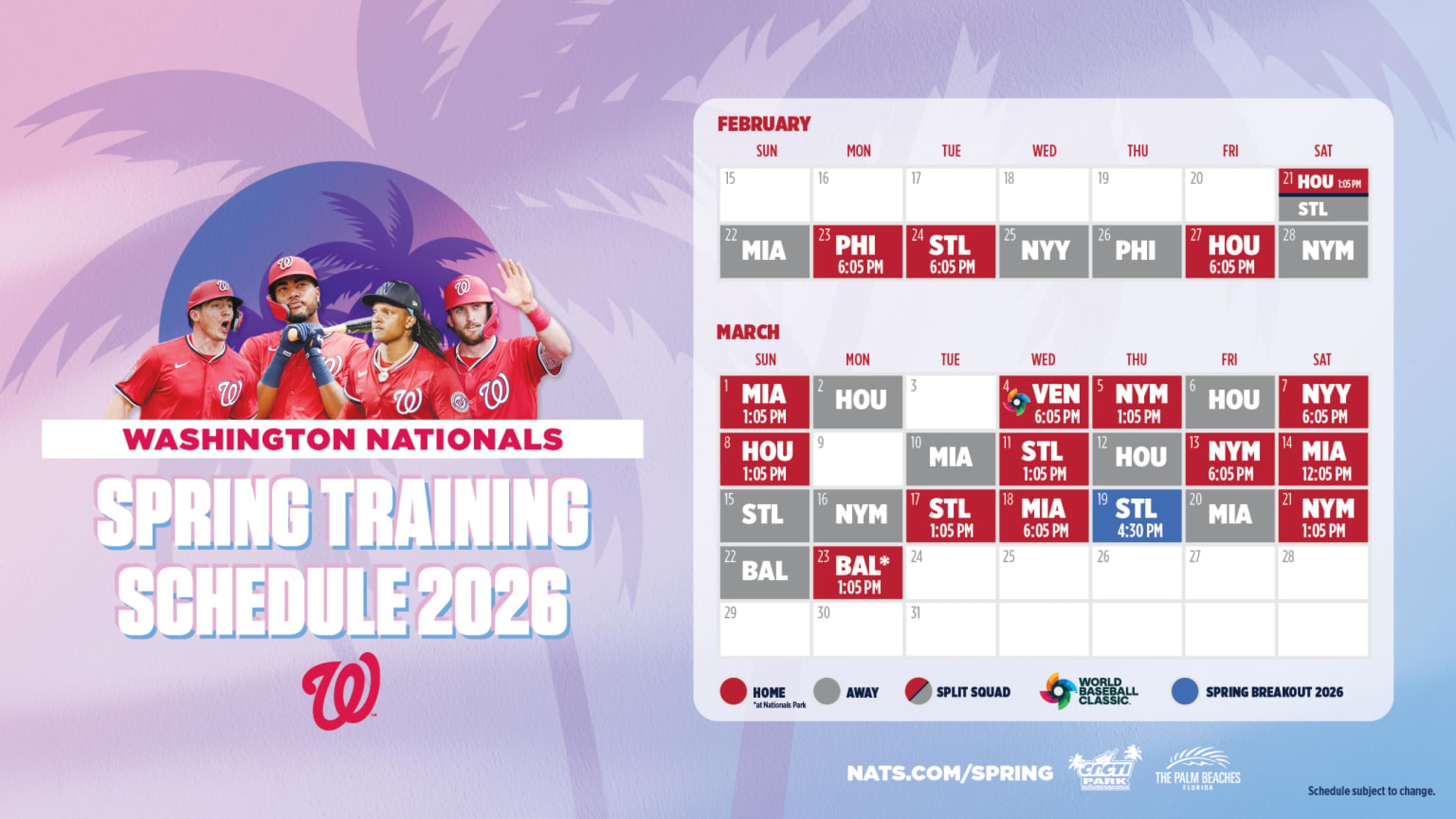 2026 Spring Training Schedule