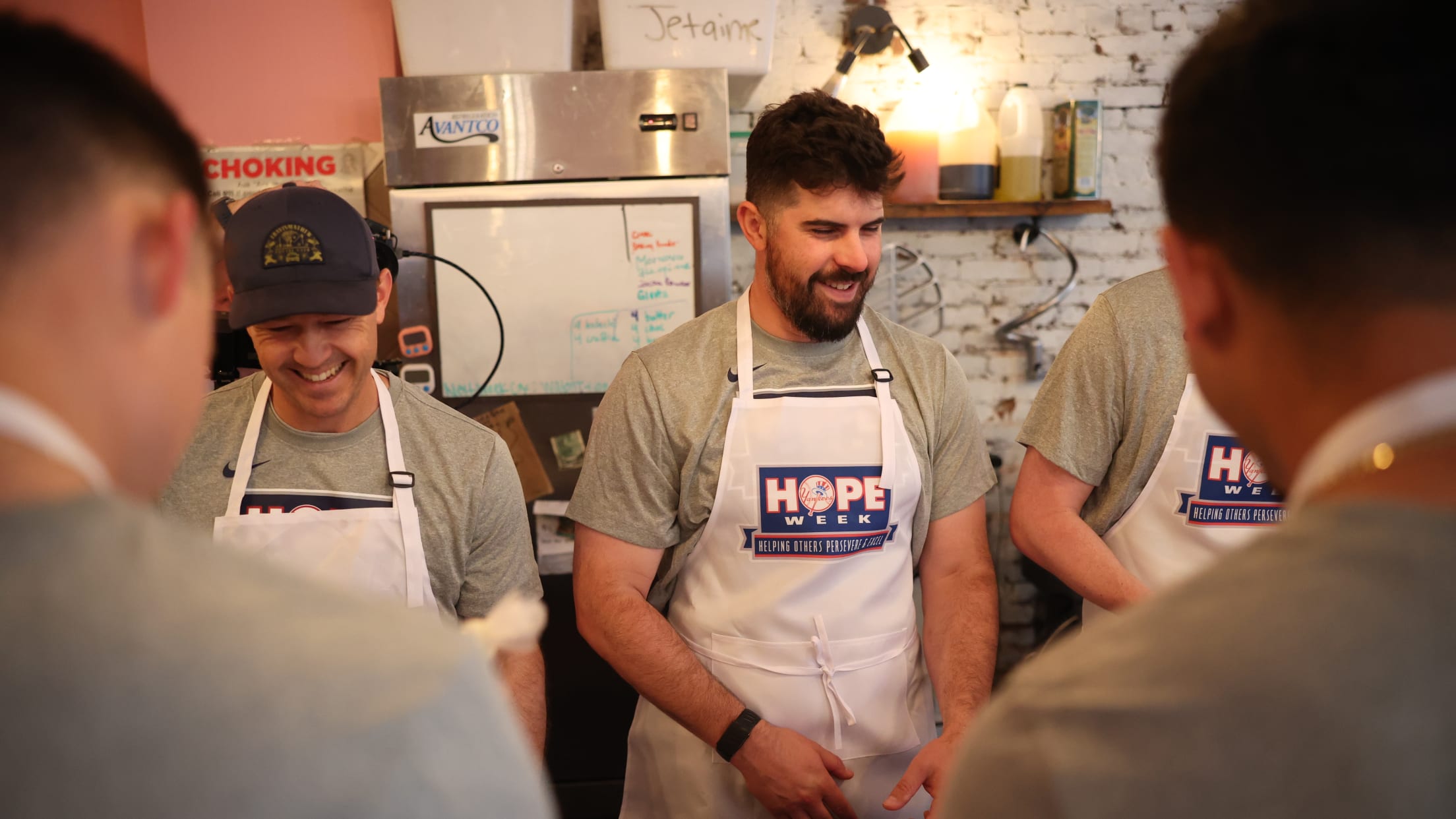 Carlos Rodón participates at an event for HOPE Week.