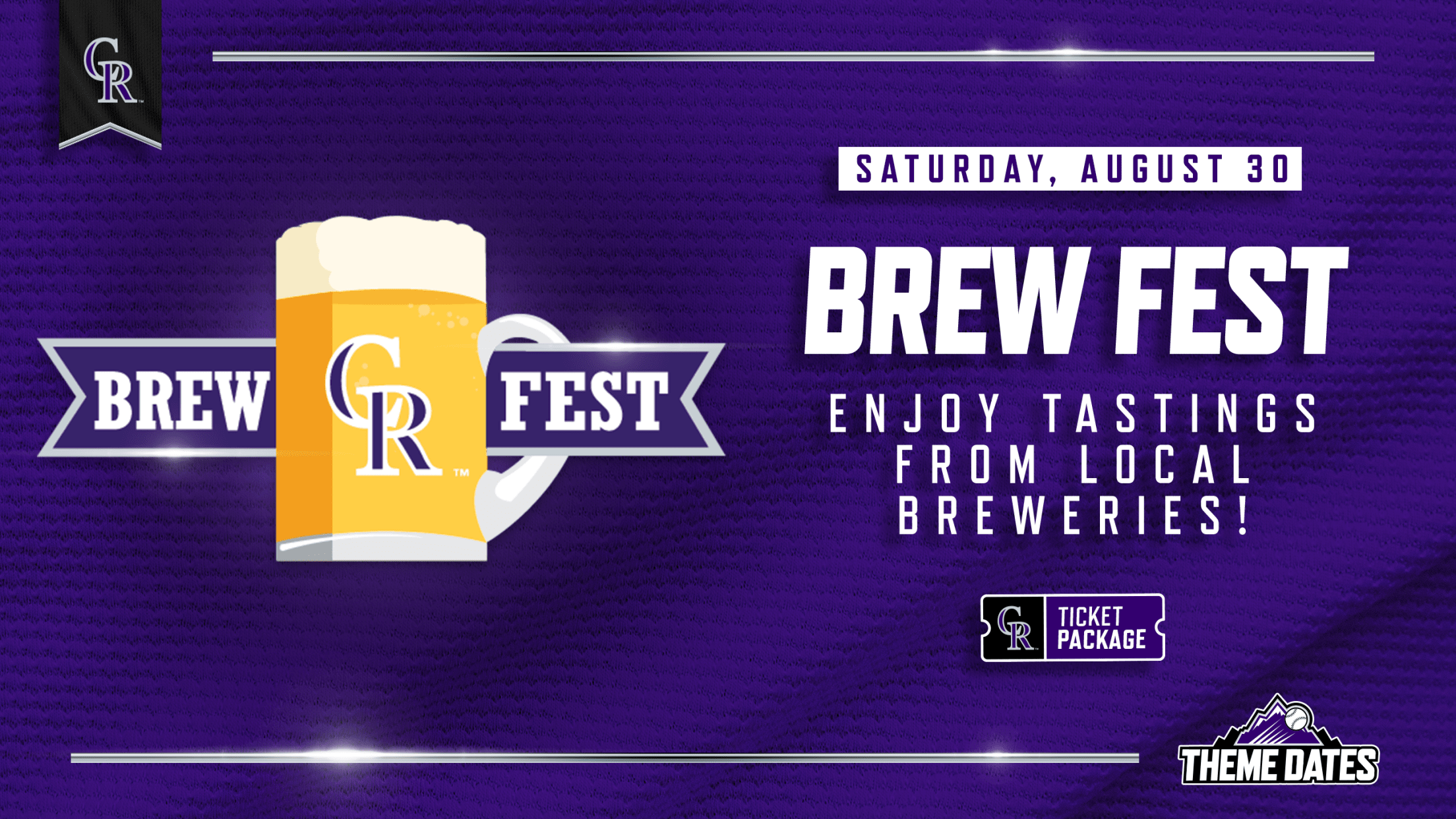 Colorado Rockies Brew Fest on Saturday, September 20 featuring tastings from local breweries