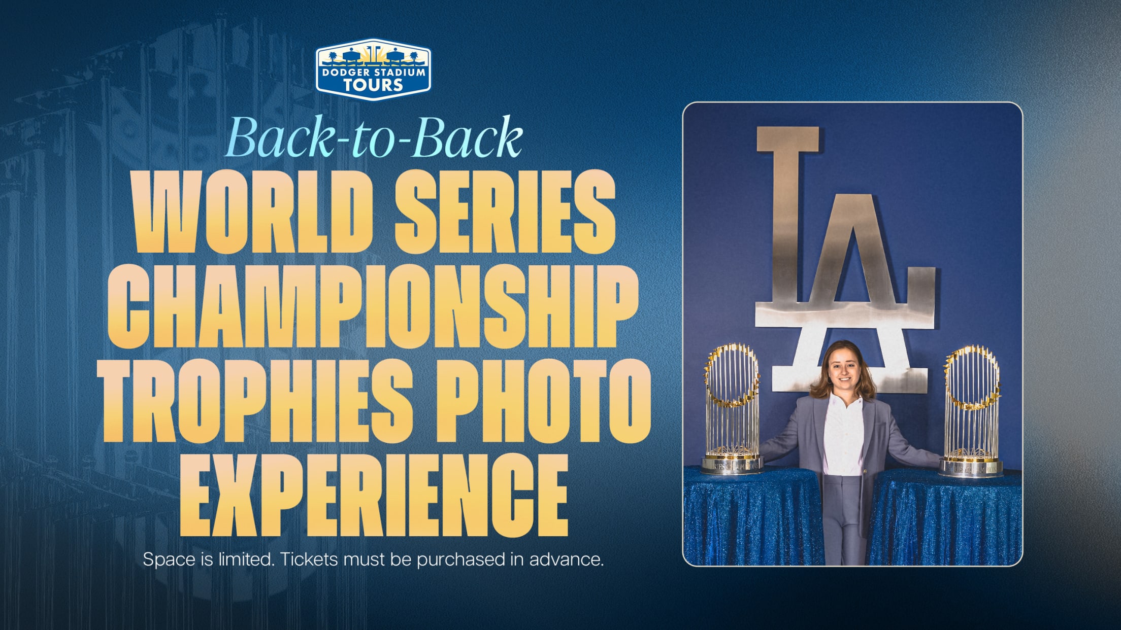 Back-to-back World Series championship trophies photo experience.