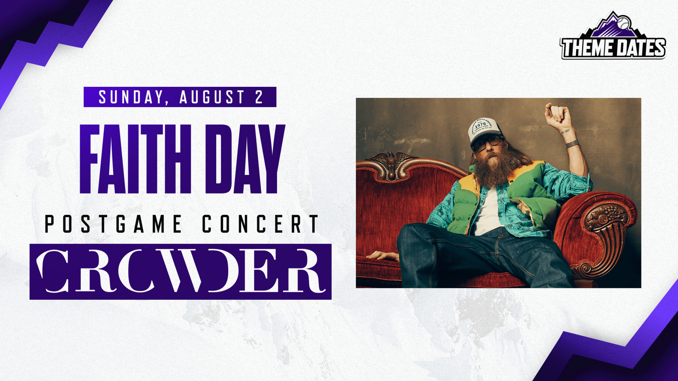 Purchase Faith Day tickets on Sunday, August 2 to join postgame concert by Crowder