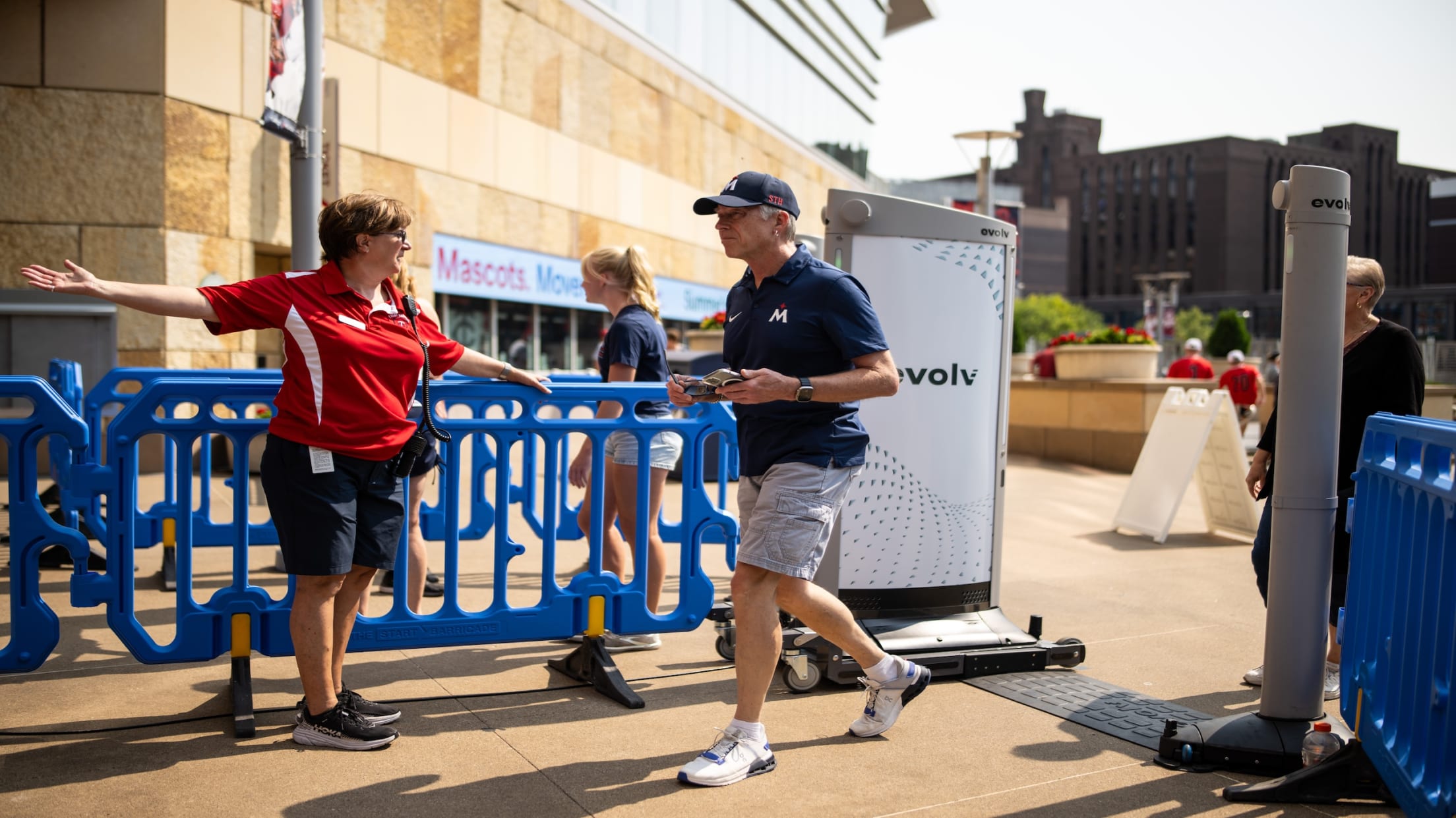 A fan entering the stadium during gameday