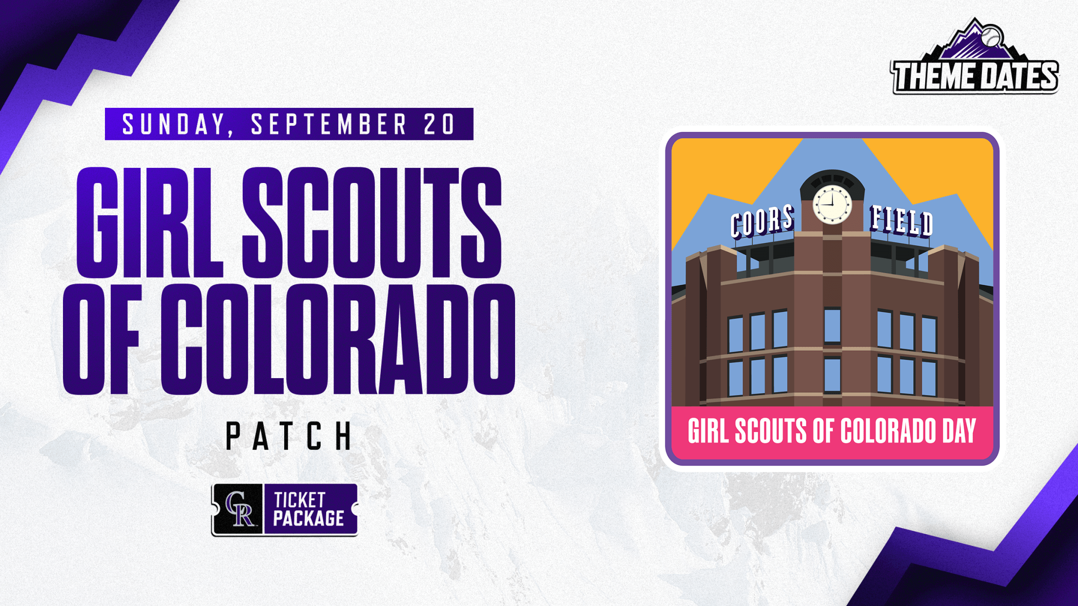 Purchase Girl Scouts of Colorado Day tickets on Sunday, September 20 to receive a limited-edition scout patch