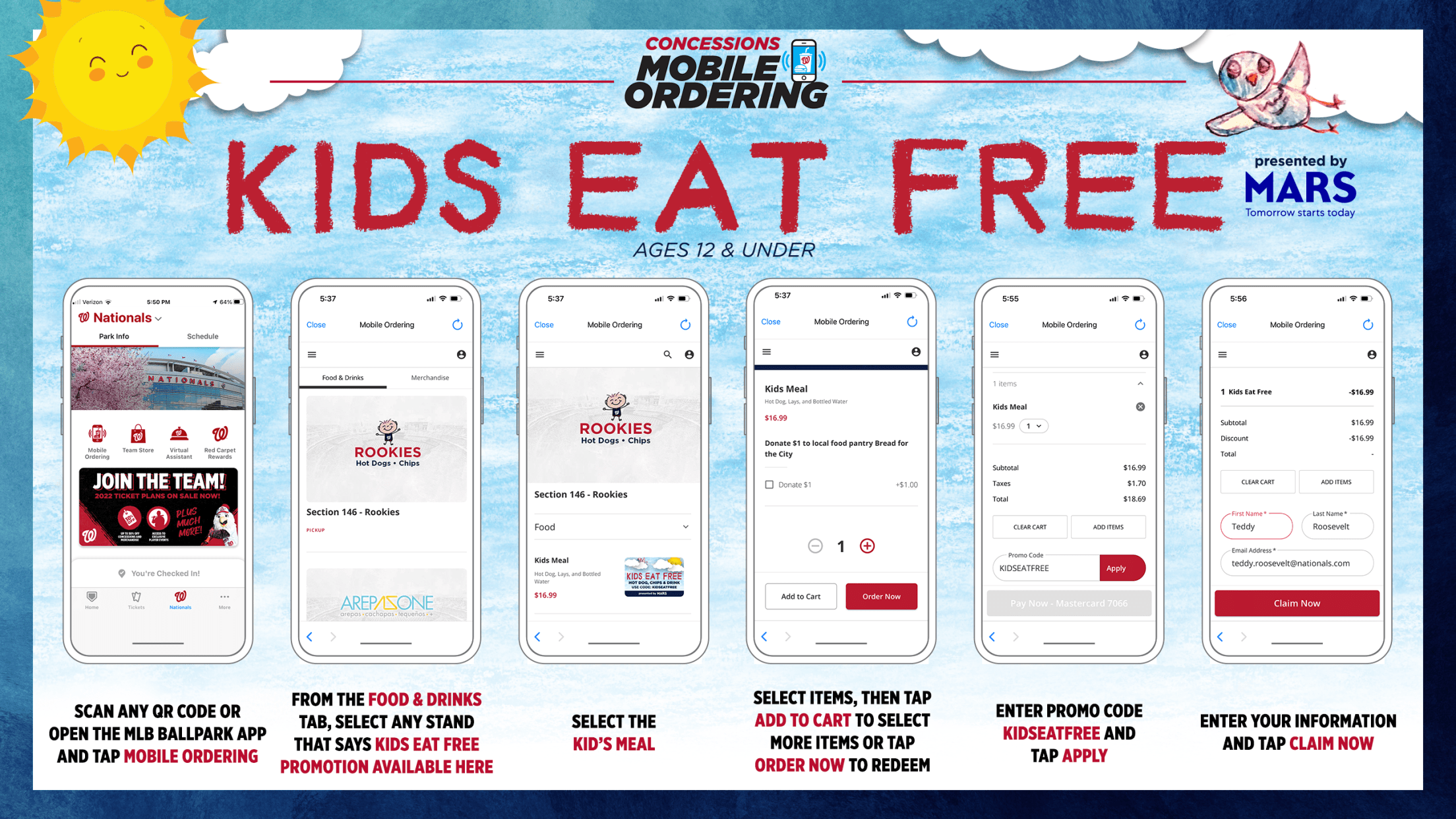 Kids Eat Free - Mobile ordering step-by-step