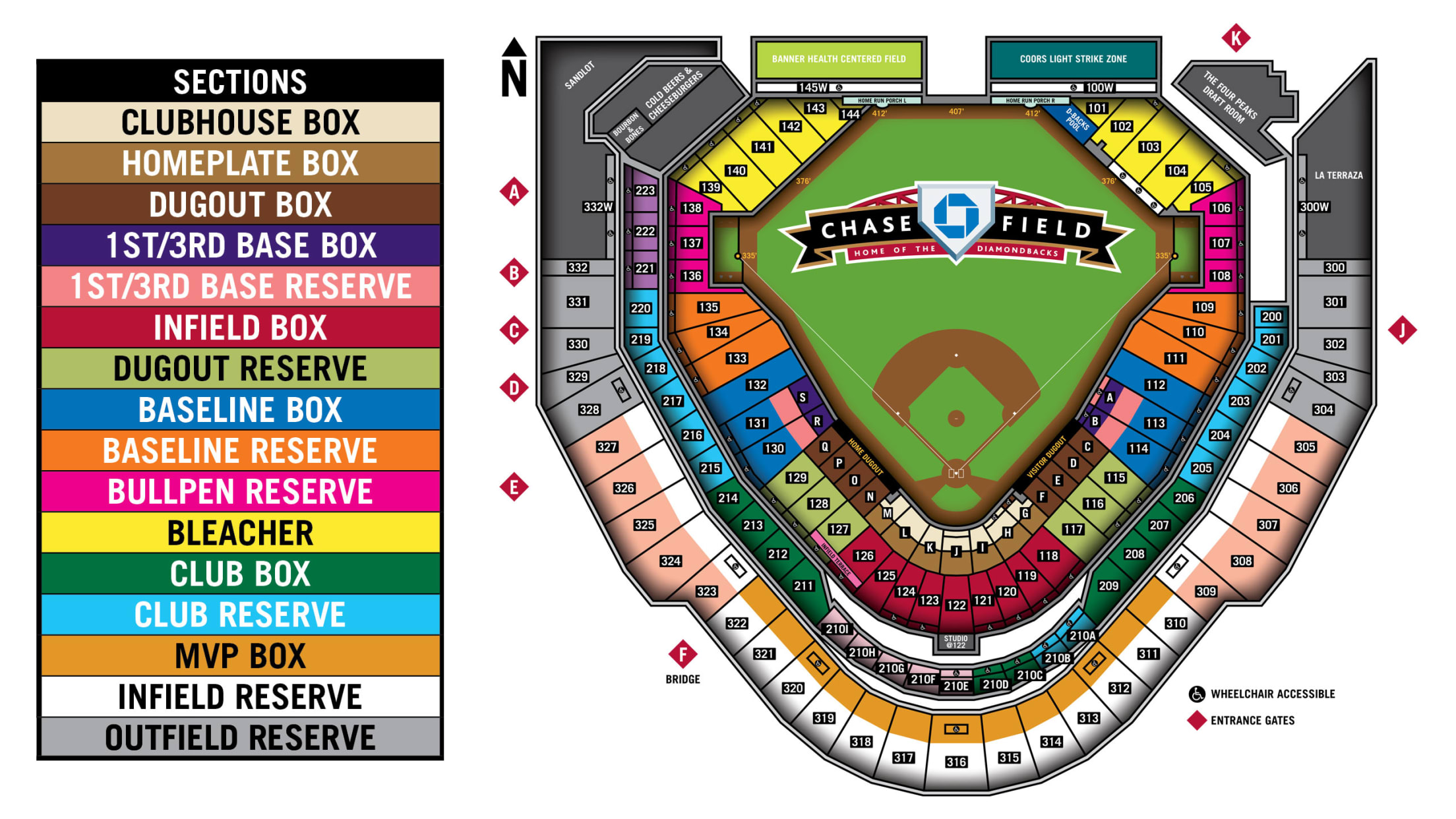 Chase Field Seating Map