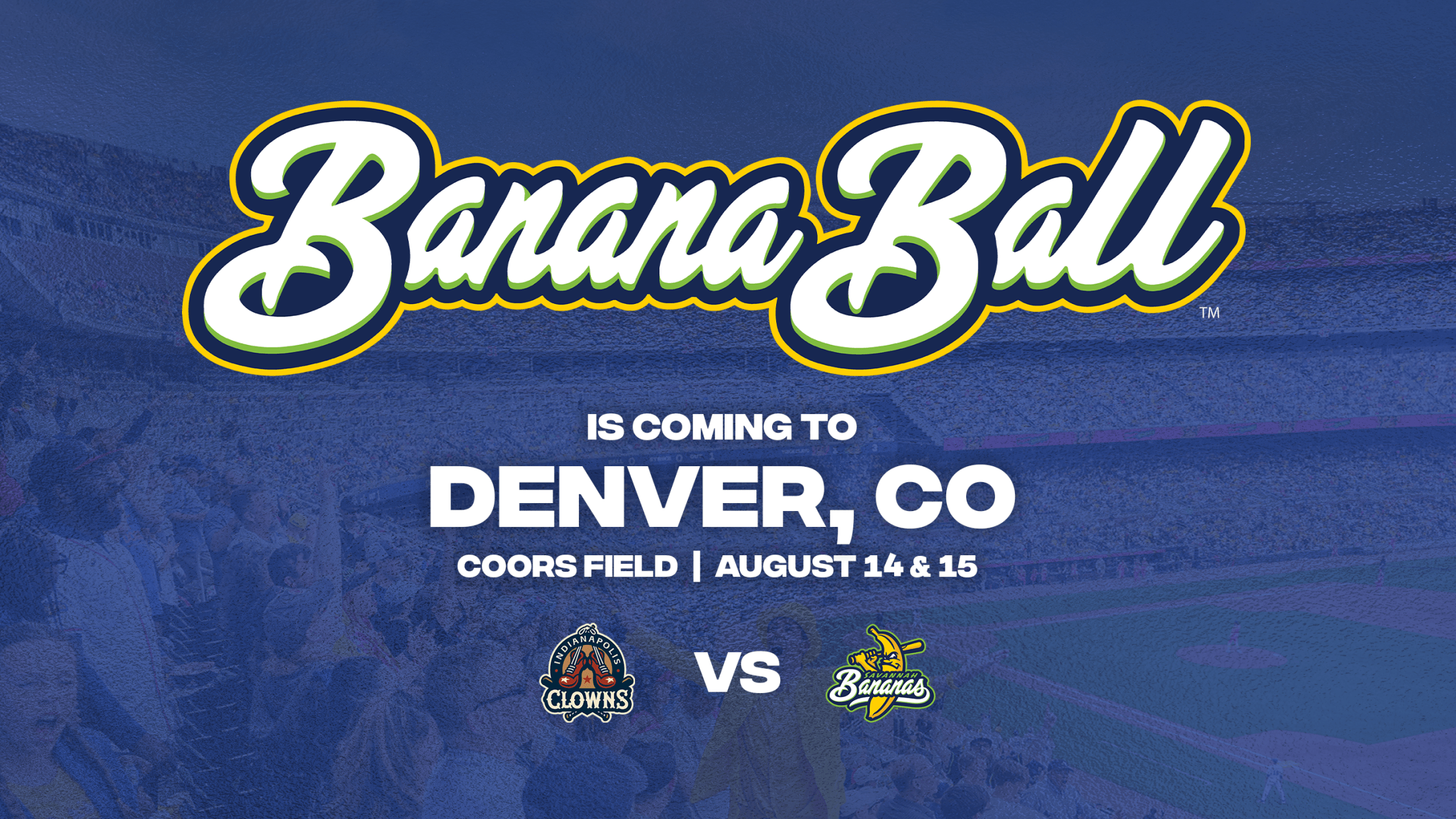 The Savannah Bananas are coming to Denver! Be there at Coors Field, August 14 & 15, 2026. Get tickets