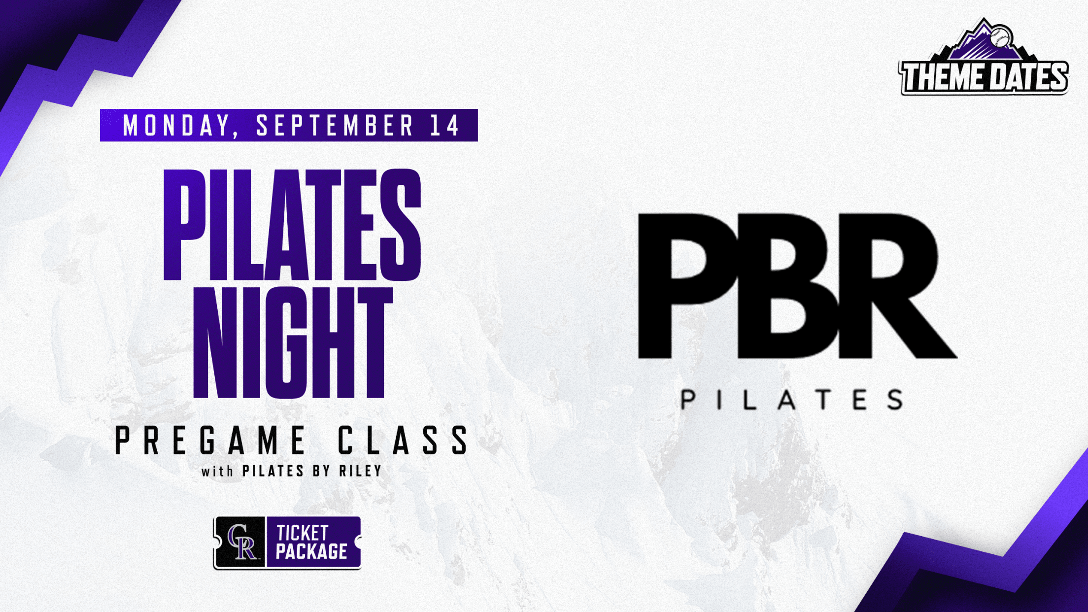 Purchase Pilates Night ticket package on Monday, September 14 to attend a pregame pilates class with Pilates by Riley