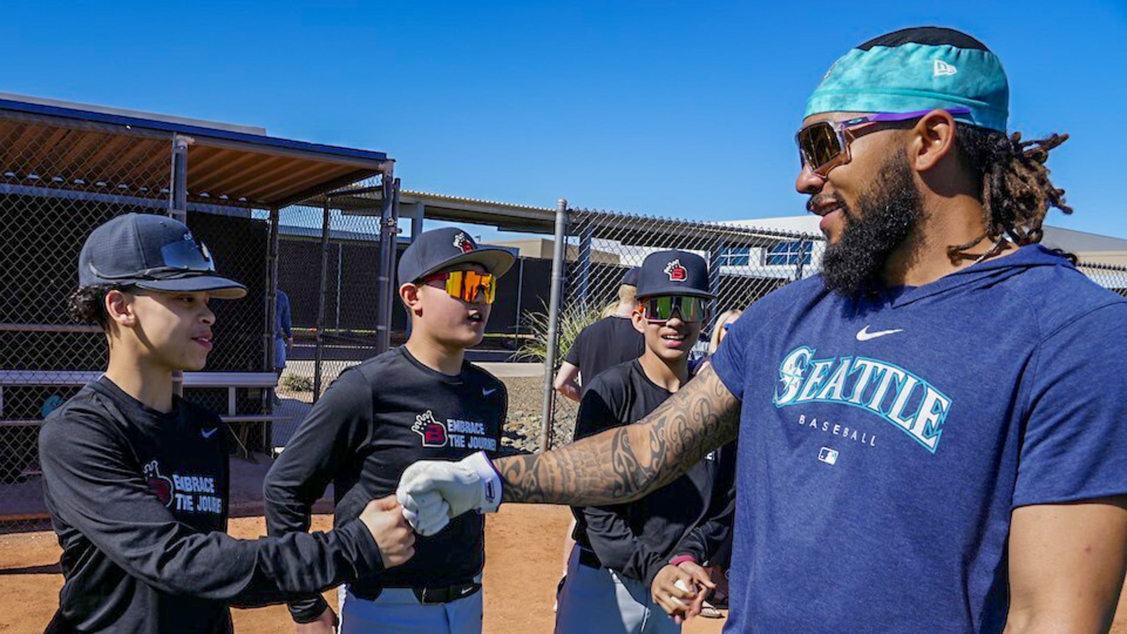 J.P. Crawford meeting young fans.