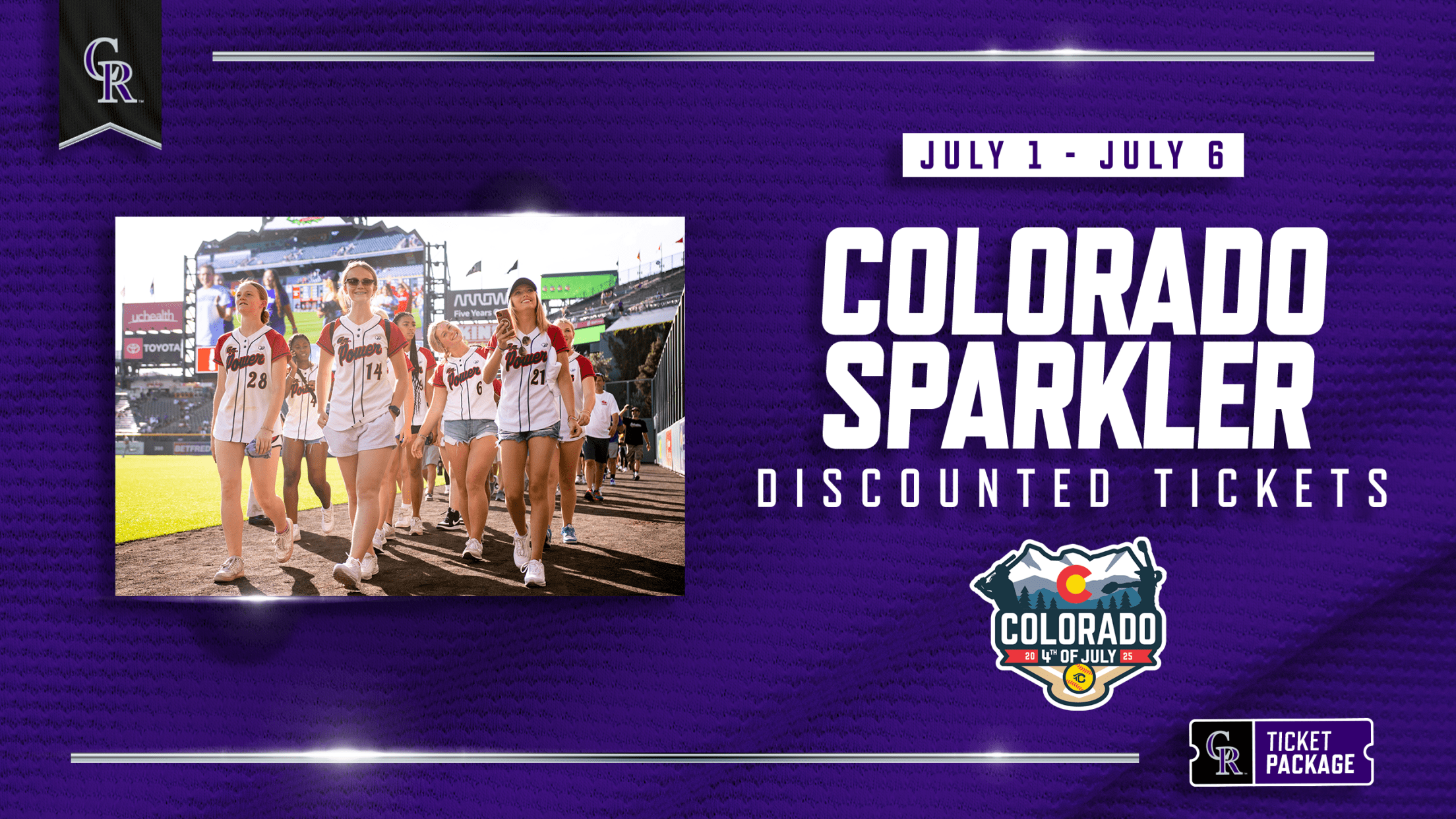Colorado Sparkler Discounted Tickets in July with fireworks and pregame parade