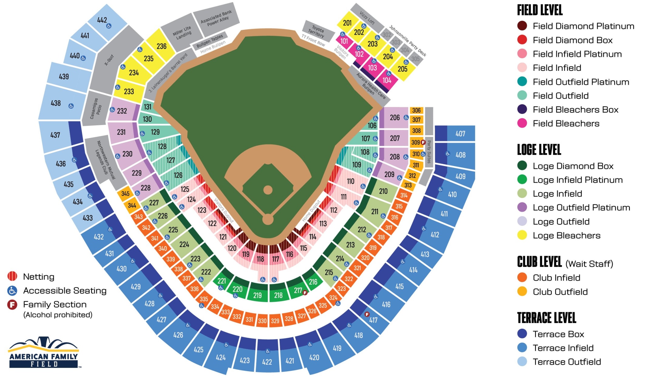 American Family Field Seating Map