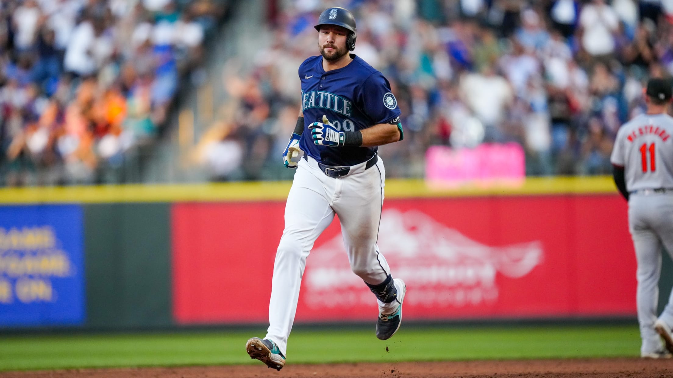 Julio Rodriguez running the bases.