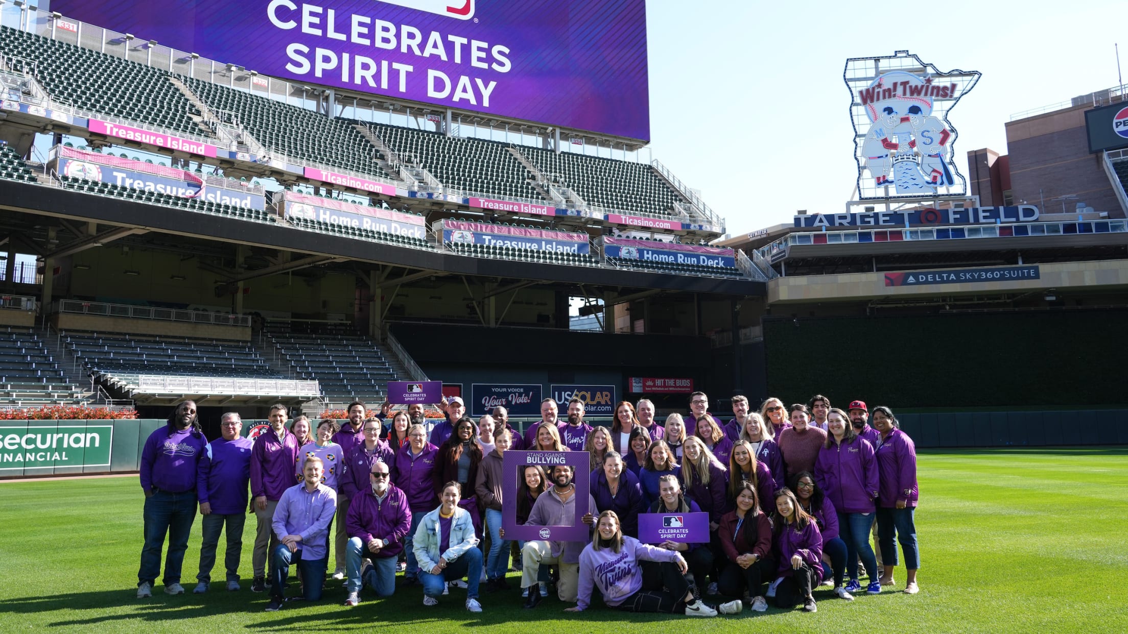 Group of employees celebrating International Women’s Day at Target Field
