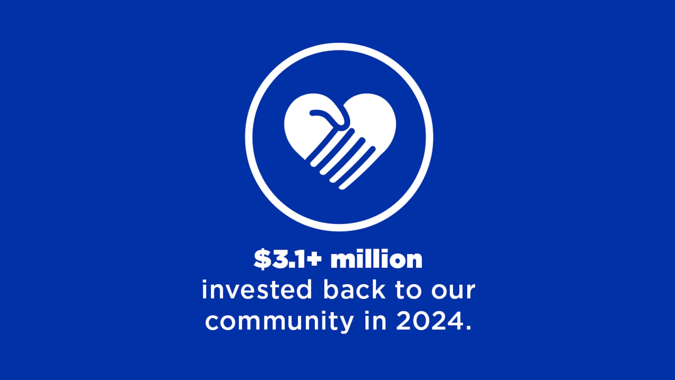 $2.8 million invested back to our community in 2023.