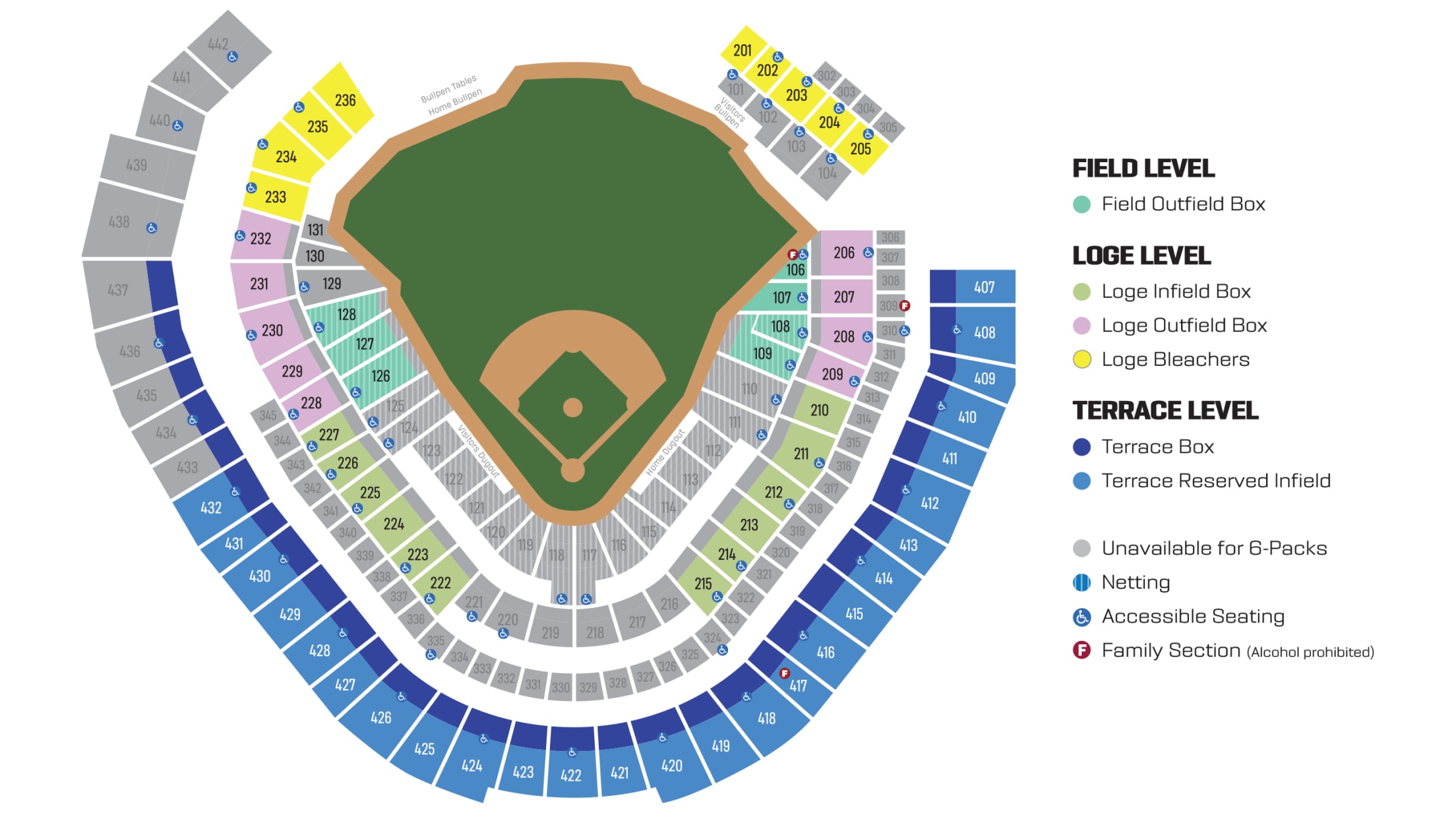 6-Packs Seating Map