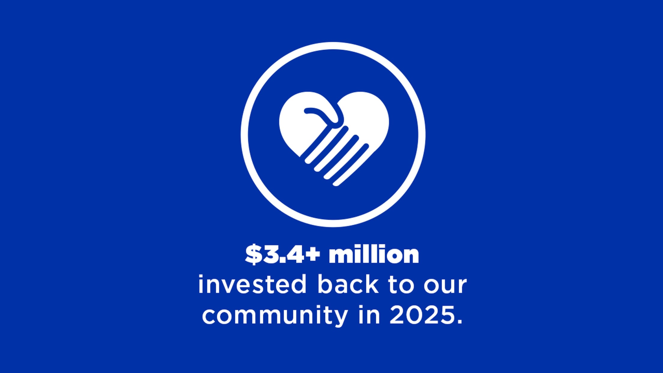$3.4 million invested back to our community in 2025.