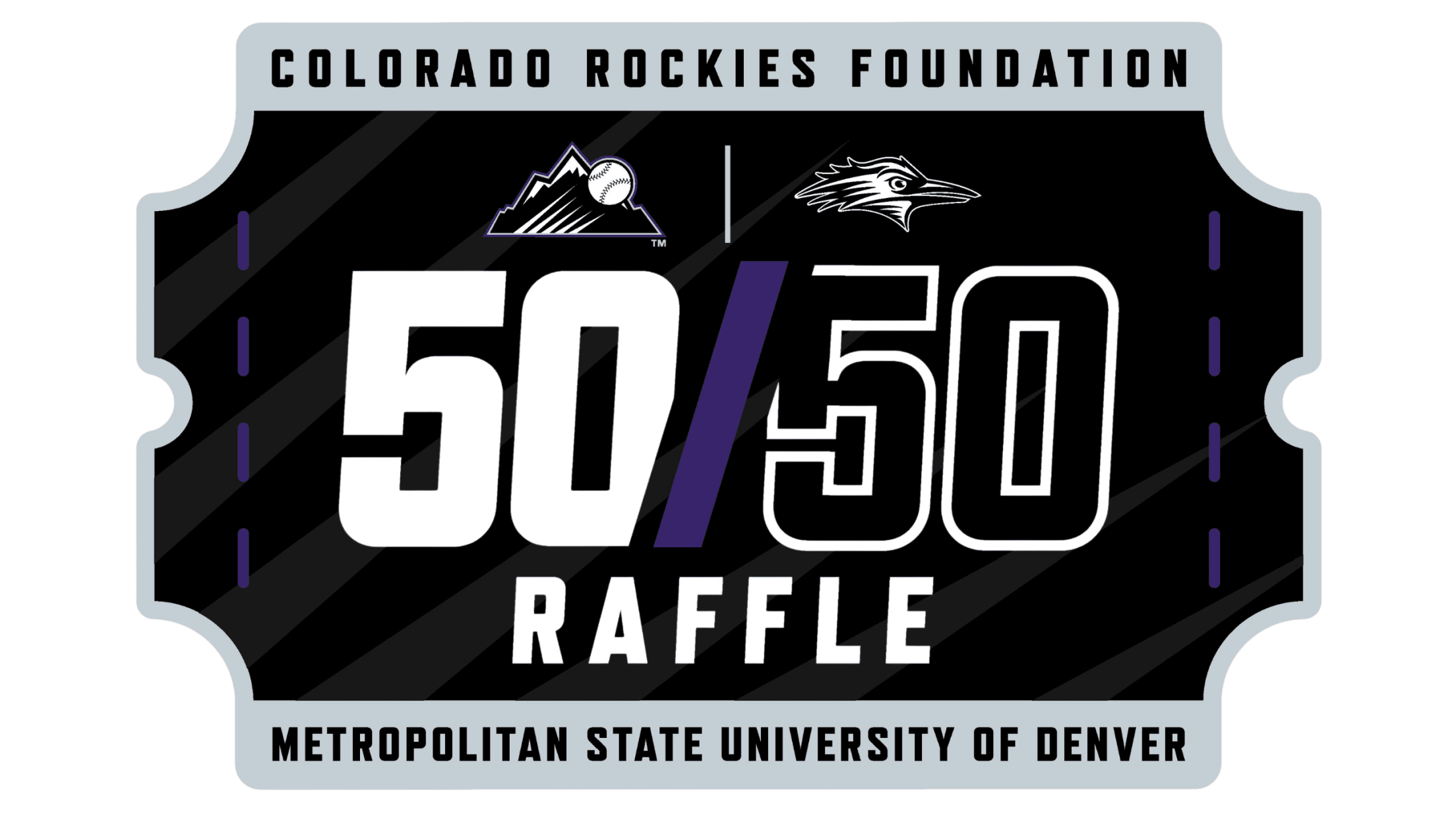 Colorado Rockies 50/50 Raffle logo.