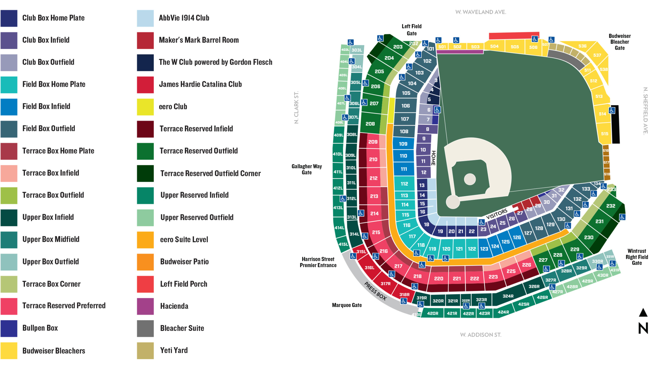 Wrigley Field Seating Map