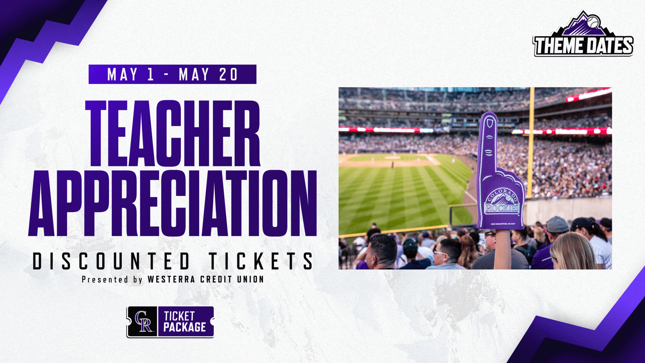 Purchase discounted Rockies tickets for Teacher Appreciation May 1-20