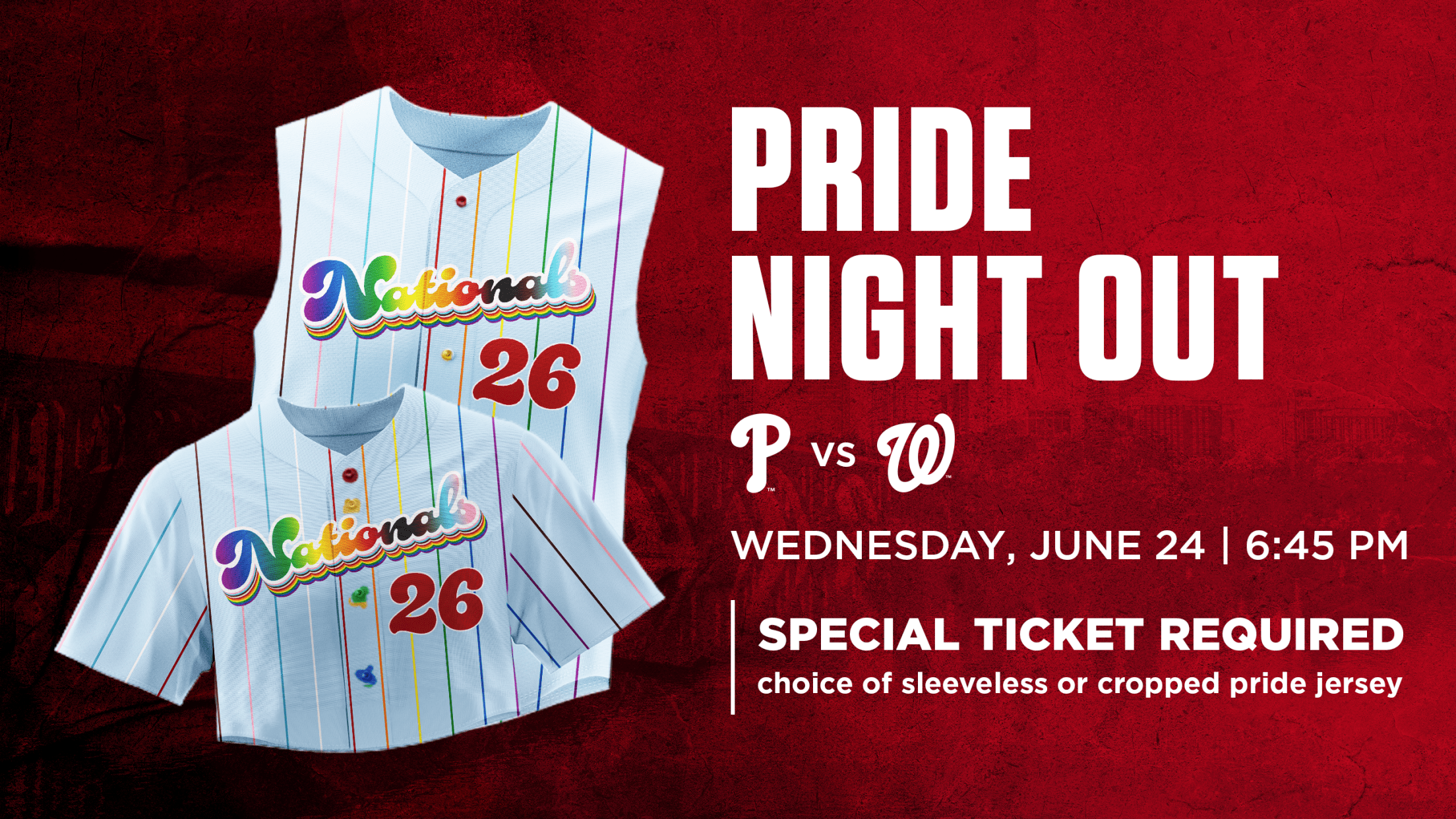 Pride Night OUT: Wednesday, June 24 vs. Philadelphia Phillies