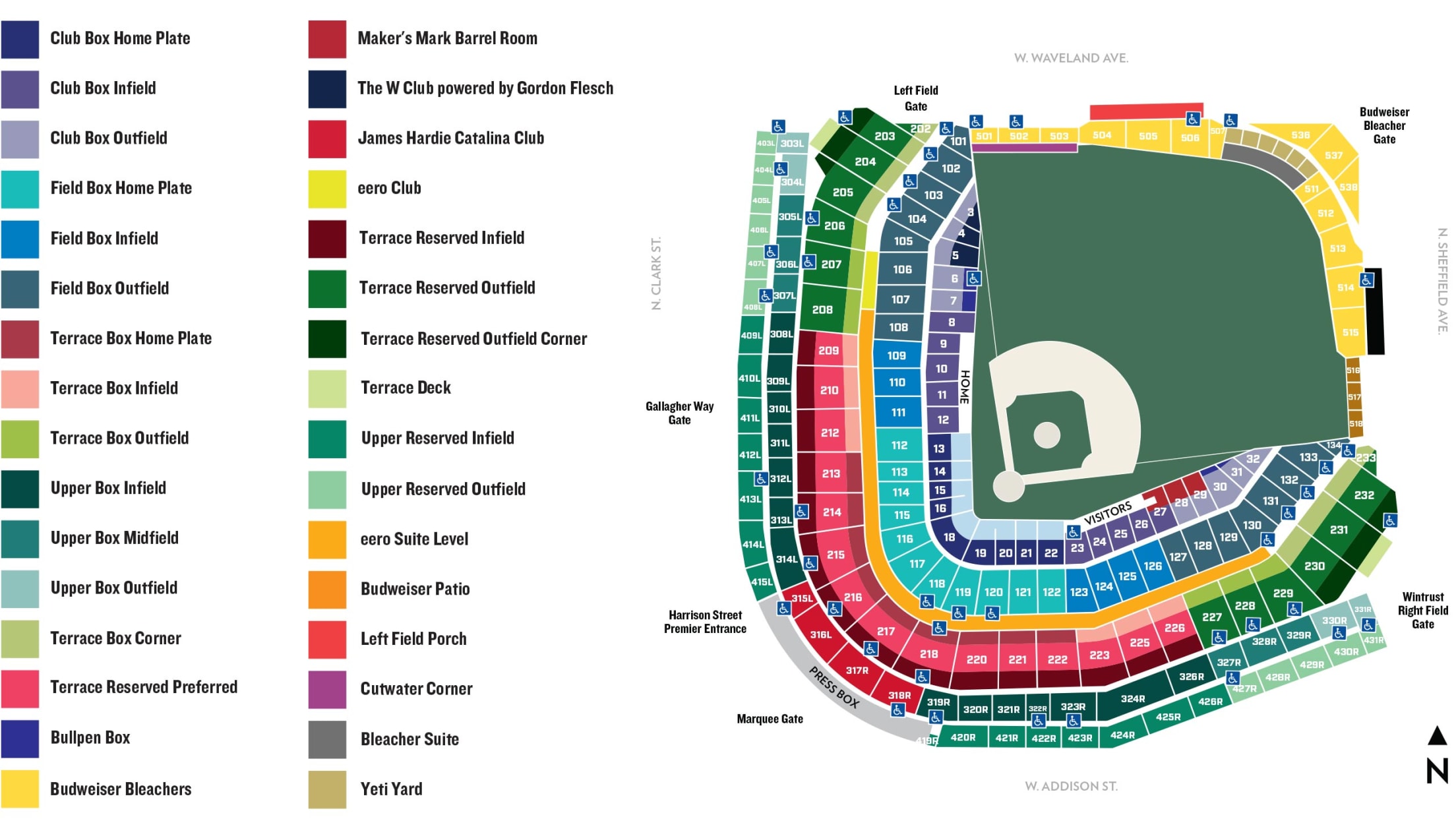 Wrigley Field Seating Map