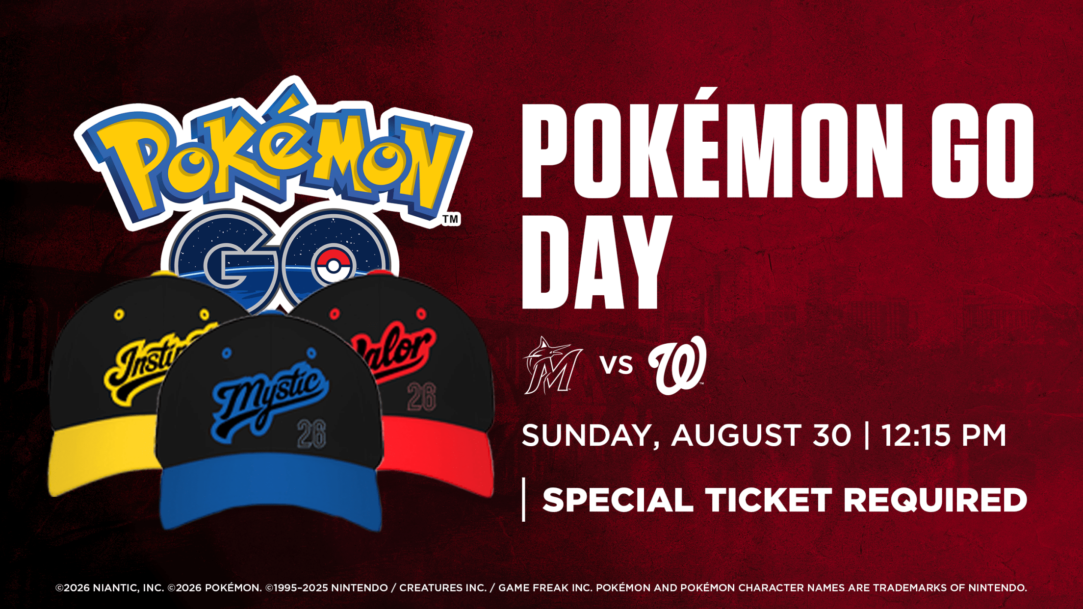 Pokémon GO Day: Sunday, August 30 vs. Miami Marlins