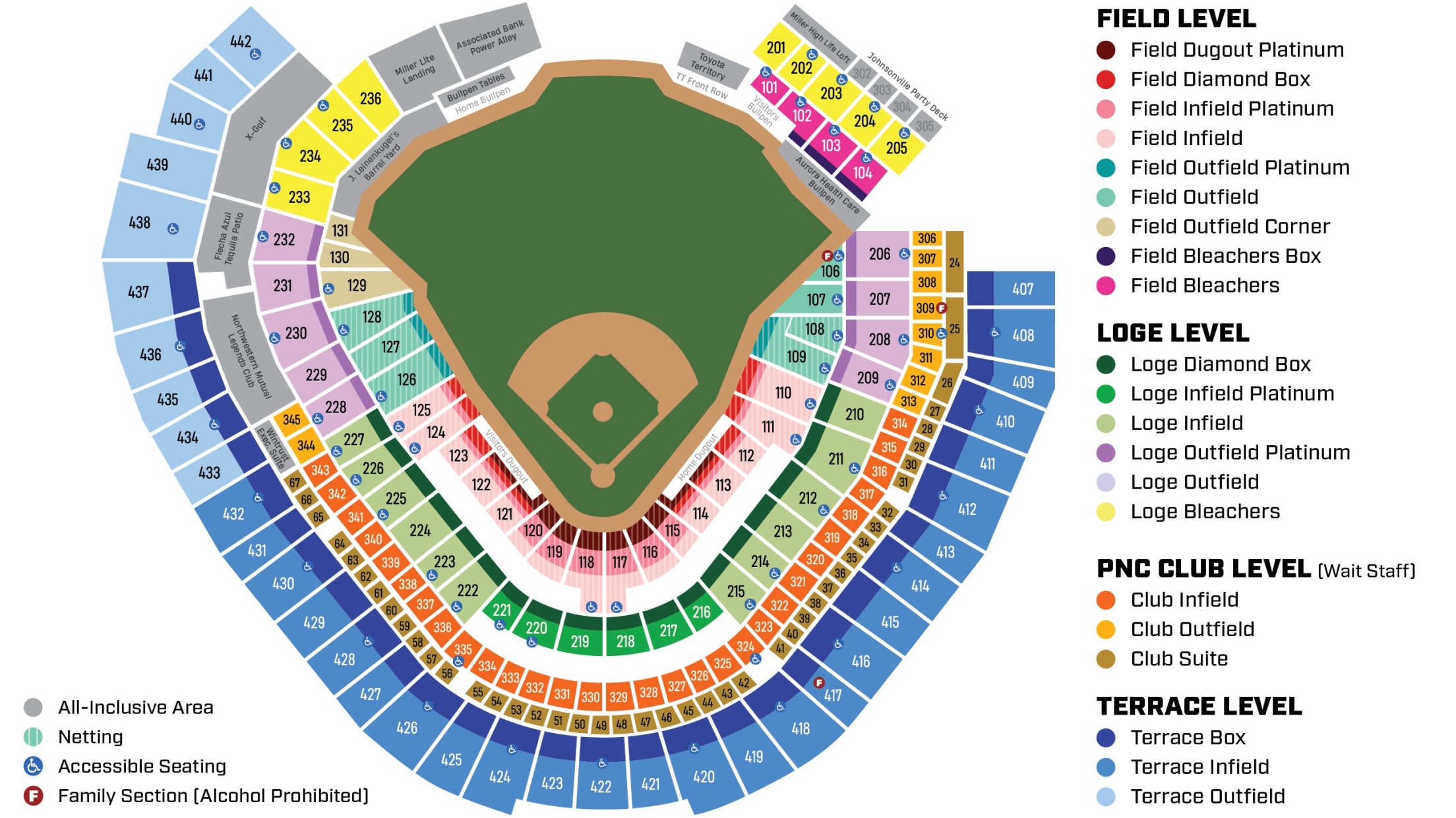 American Family Field Seating Map