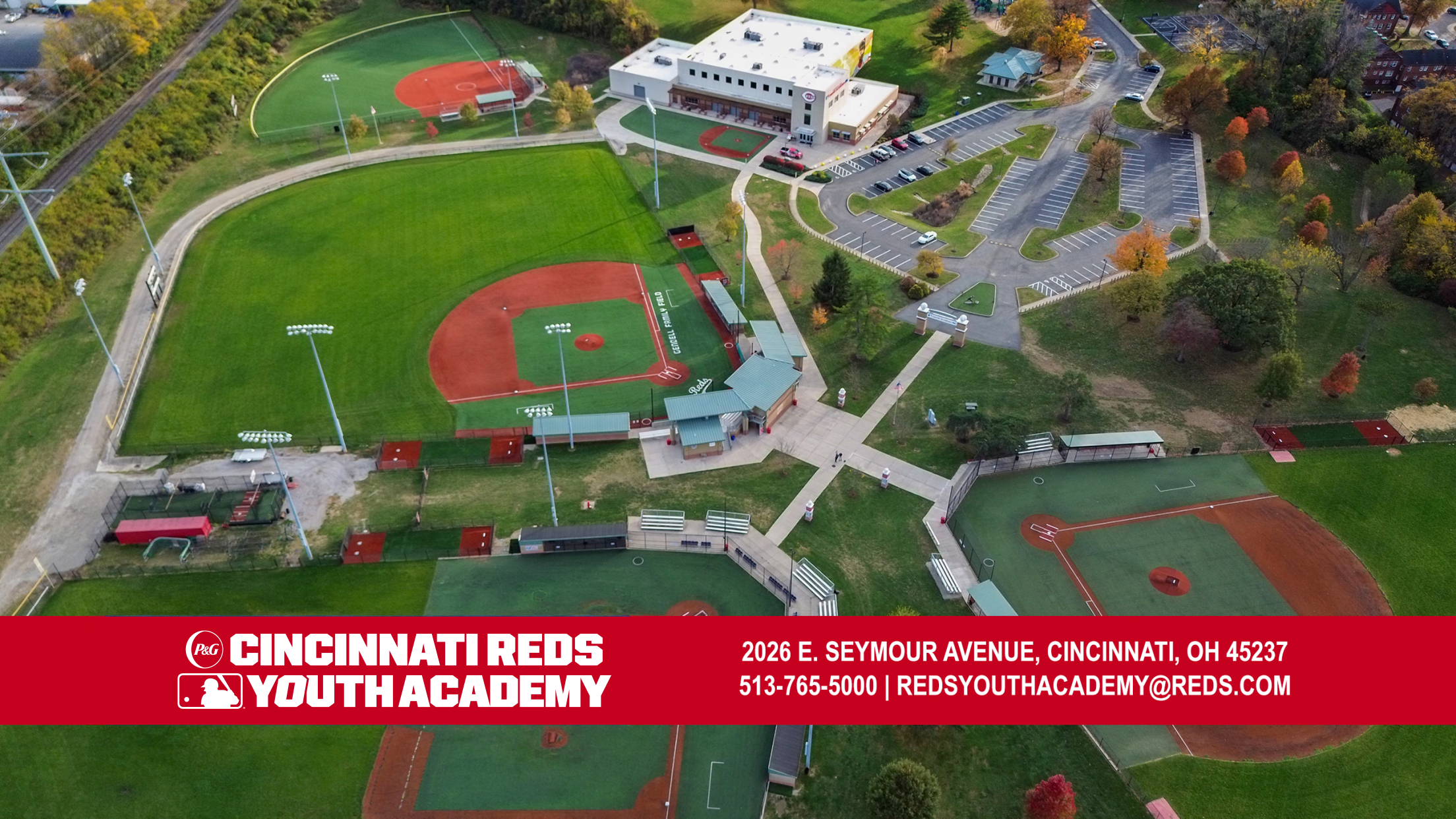 Bird's eye view of the Cincinnati Reds Youth Academy