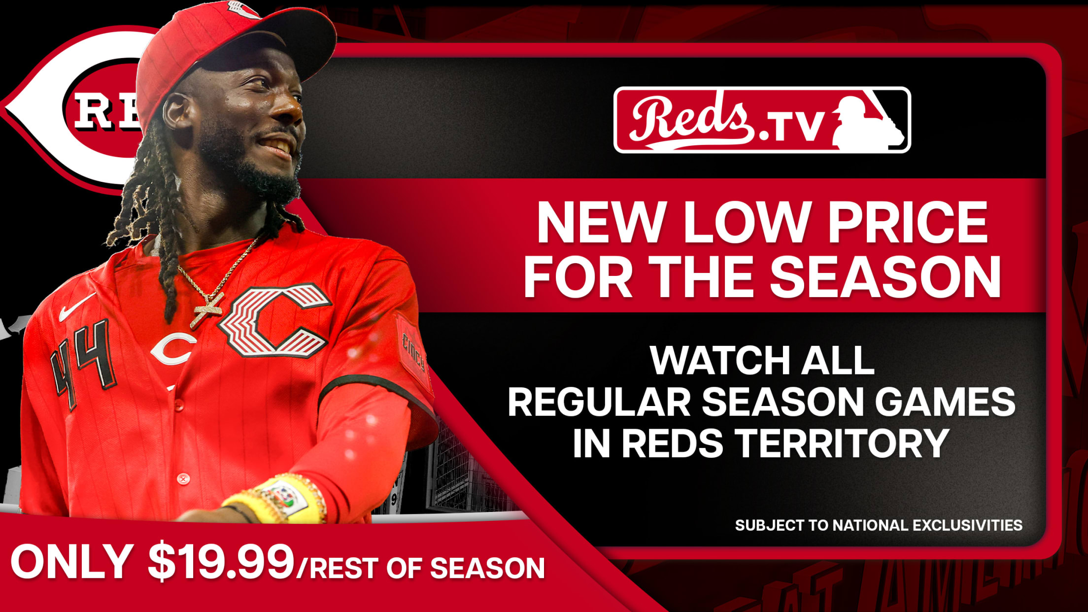 Reds.TV new low price - only $19.99 for the rest of the season!