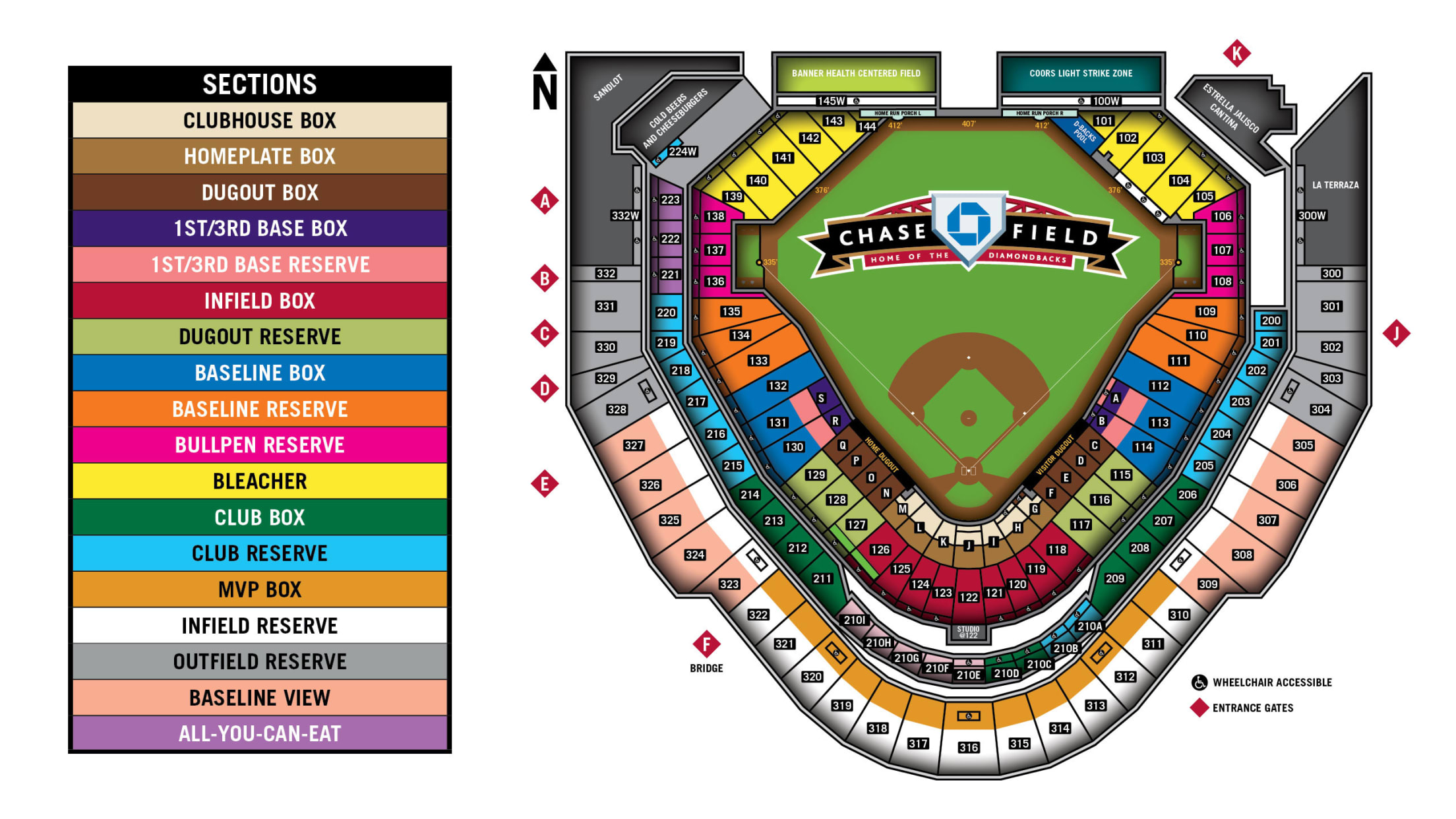 Chase Field Seating Map