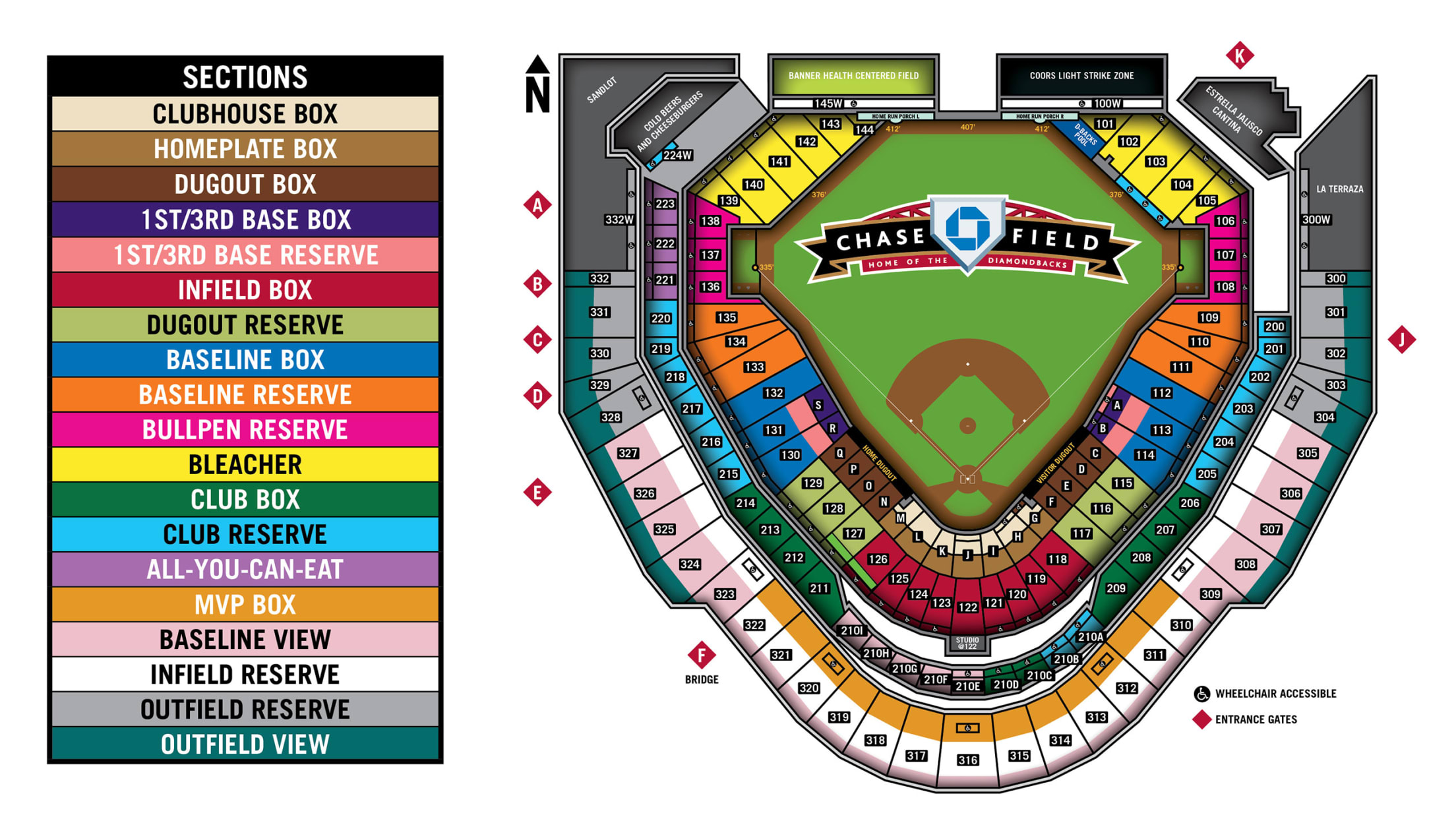 Chase Field Seating Map