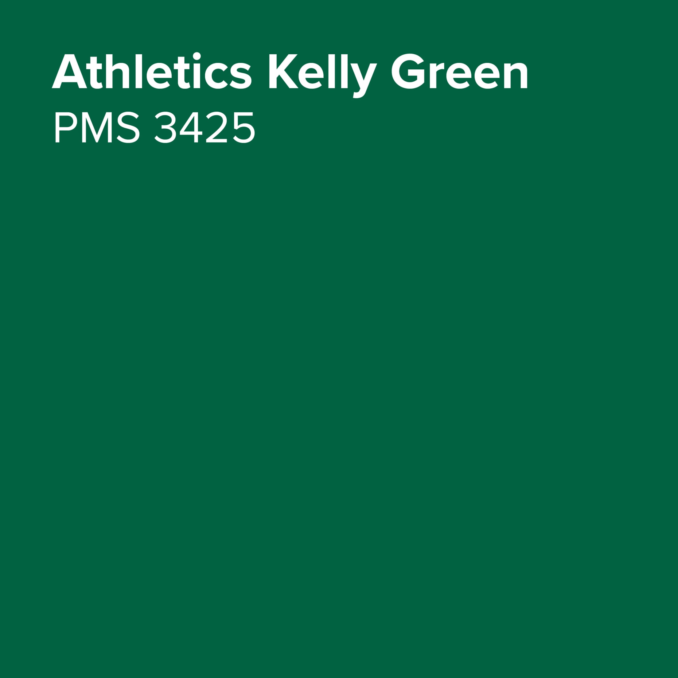 Athletics Brand Guide: Primary Brand Marketing & Uniform Color - Athletics Kelly Green - PMS 3425