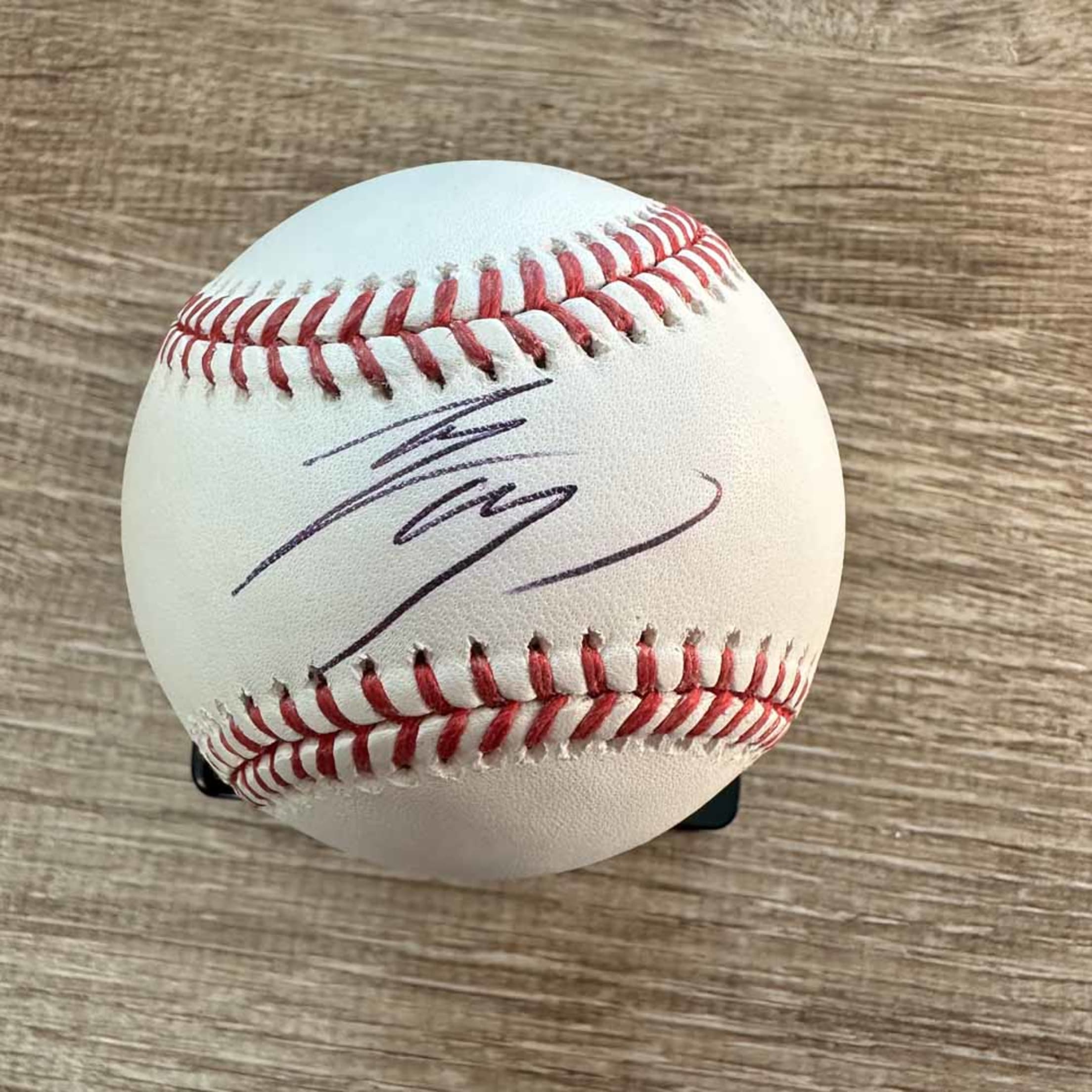 Autographed Shohei Ohtani baseball.