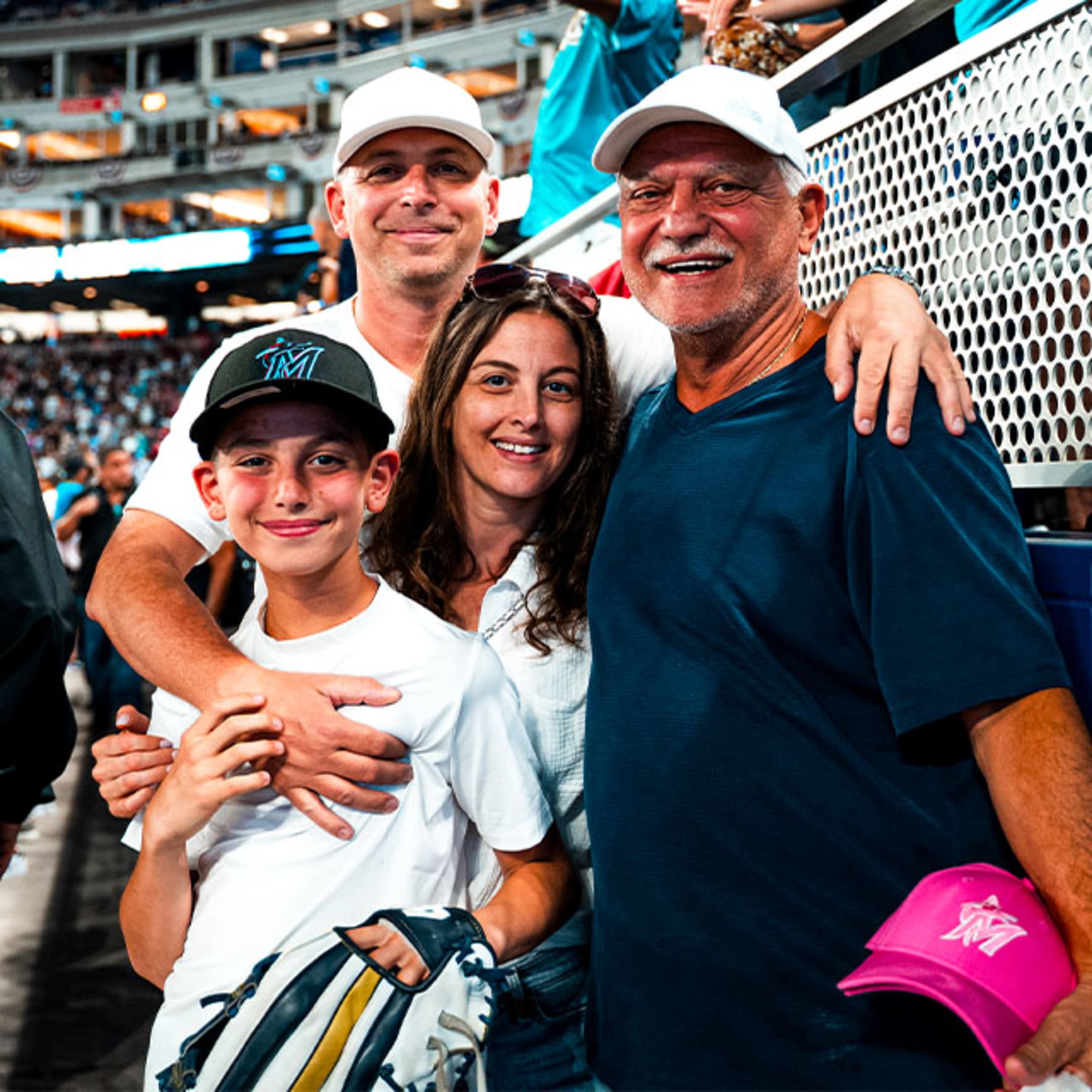 Family attending a Marlins game