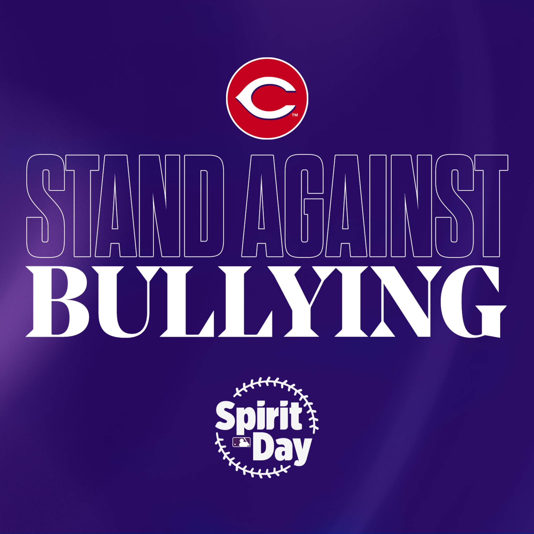 MLB Spirit Day. Stand against bullying with the Cincinnati Reds.