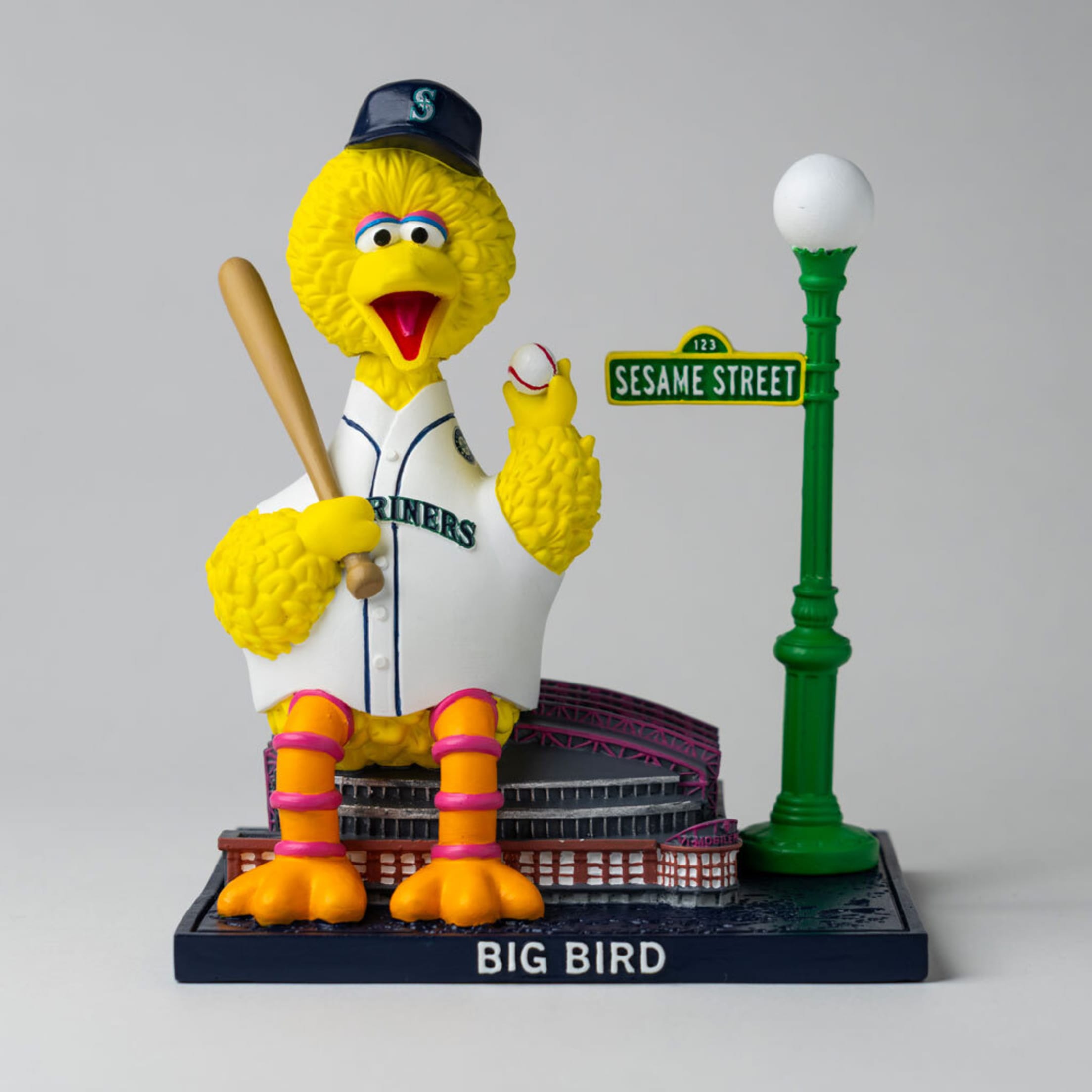 Image of Mariners-themed Sesame Street "Big Bird" bobblhead